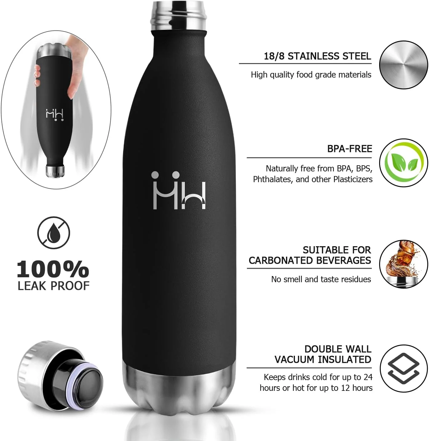 بطری نوشیدنی استیل ضد زنگ، 1 لیتر، دوجداره، ضد نشت، بطری عایق بدون BPA، بطری نوشیدنی گازدار، مناسب برای فضای باز، ورزش، دوچرخه، دانشگاه، مسافرت، تناسب اندام، پسران، دختران بطری نوشیدنی استیل ضد زنگ، 1 لیتر، دوجداره، ضد نشت، بطری عایق بدون BPA، بطری نوشیدنی گازدار، مناسب برای فضای باز، ورزش، دوچرخه، دانشگاه، مسافرت، تناسب اندام، پسران، دختران