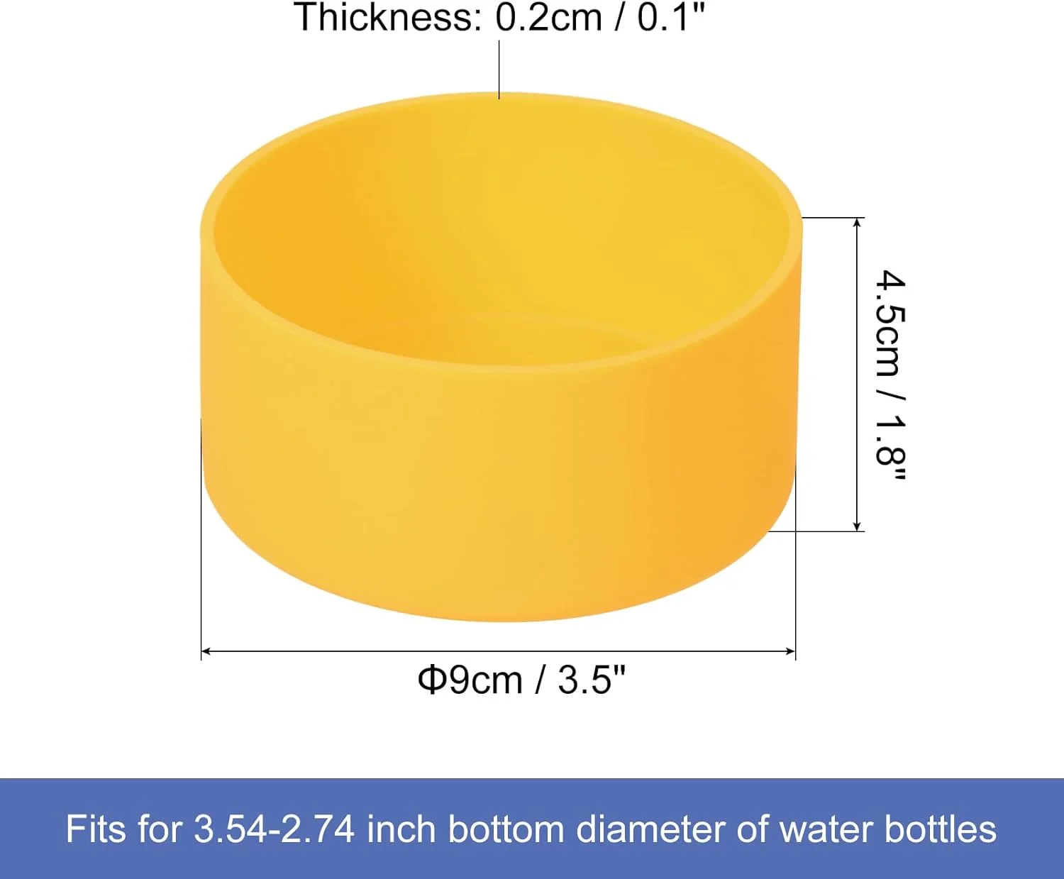 محافظ سیلیکونی 9 سانتیمتری برای بطری آب 32-40 اونسی، روکش ضد لغزش زیر بطری، لوازم جانبی زیر لیوان، زرد محافظ سیلیکونی 9 سانتیمتری برای بطری آب 32-40 اونسی، روکش ضد لغزش زیر بطری، لوازم جانبی زیر لیوان، زرد