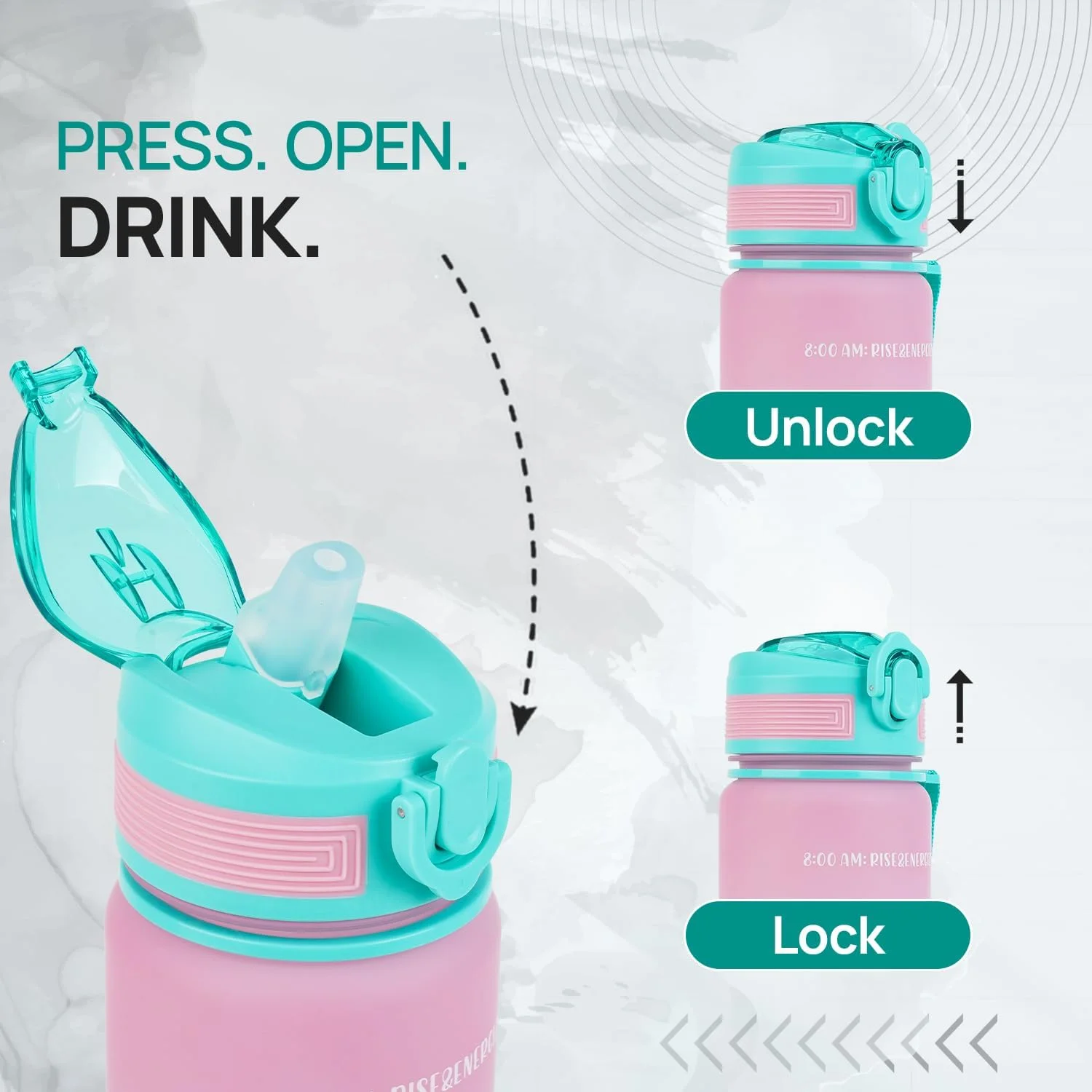 بطری آب یک لیتری SKYTONE با نشانگر زمانی انگیزشی برای بزرگسالان، بطری آب غیر سمی برای دفتر، بطری آب برای باشگاه، بطری آب ورزشی دویدن (1 لیتر صورتی توت فرنگی) بطری آب یک لیتری SKYTONE با نشانگر زمانی انگیزشی برای بزرگسالان، بطری آب غیر سمی برای دفتر، بطری آب برای باشگاه، بطری آب ورزشی دویدن (1 لیتر صورتی توت فرنگی)