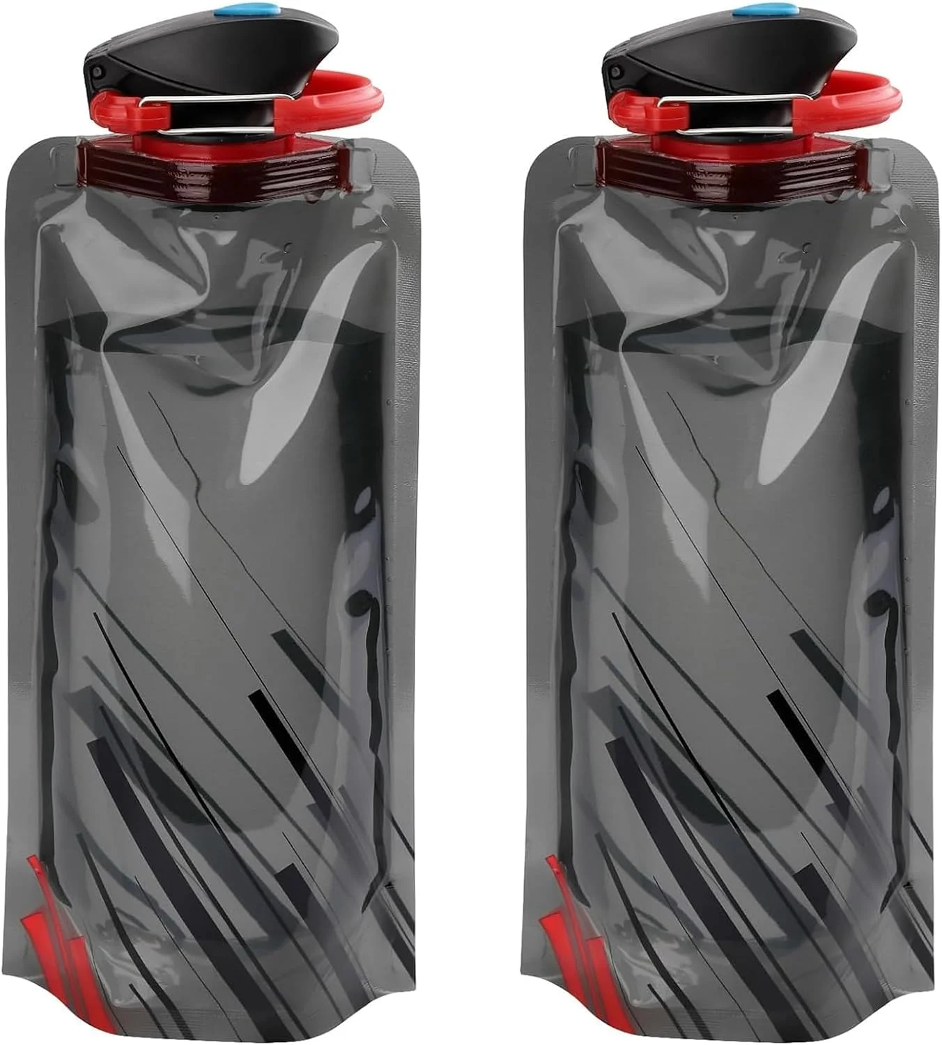 بطری آب تاشو اسمارت الف، بسته 2 عددی، 700 میلی لیتر، بطری آب قابل استفاده مجدد، تاشو، کیسه آب تاشو قابل حمل، بطری آب انعطاف پذیر تاشو برای پیاده روی، ماجراجویی، مسافرت
