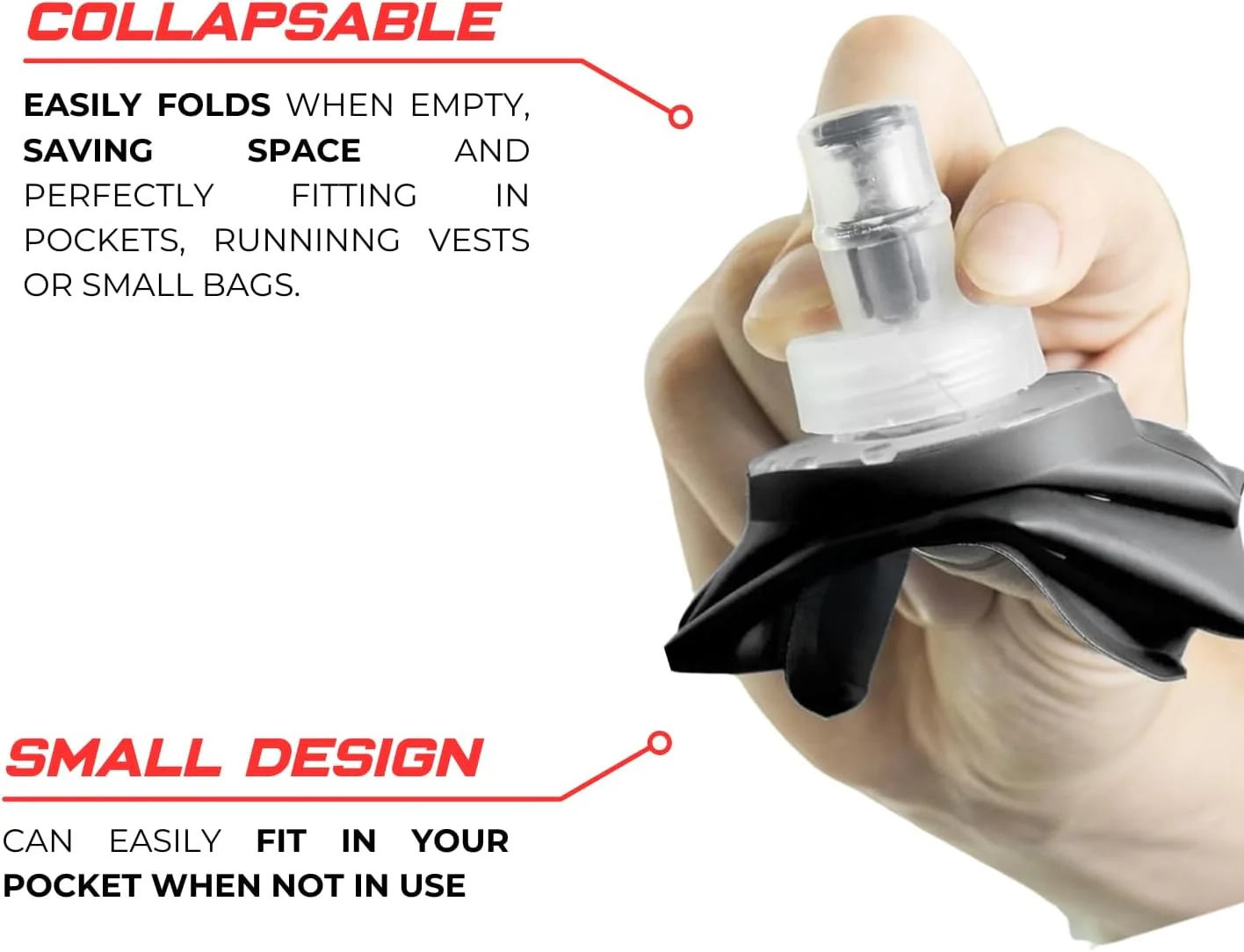 قمقمه آب نرم تاشو برای دویدن - قمقمه آب سبک وزن برای جلیقه آبرسانی دویدن - بطری تاشو برای دوچرخه سواری قمقمه آب نرم تاشو برای دویدن - قمقمه آب سبک وزن برای جلیقه آبرسانی دویدن - بطری تاشو برای دوچرخه سواری