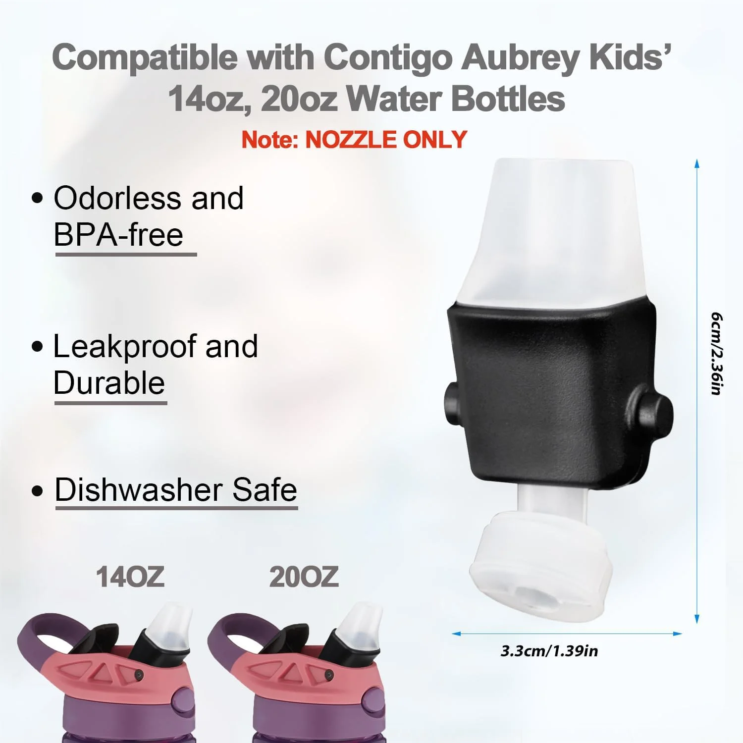 چهار عدد سری جایگزین سازگار با جدیدترین بطری آب کودکانه Contigo Aubrey چهار عدد سری جایگزین سازگار با جدیدترین بطری آب کودکانه Contigo Aubrey