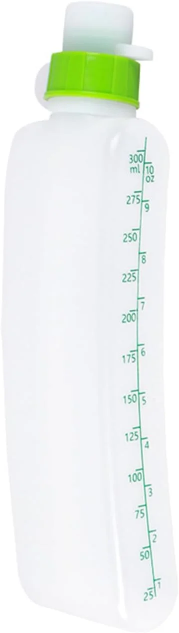 بطری آب ورزشی کمانی با درپوش، بطری آب قابل حمل و سبک وزن 300 میلی لیتری برای کمربند، بطری آب برای پیاده روی، کوهنوردی، دوچرخه سواری، تریل، اسکی، سفید