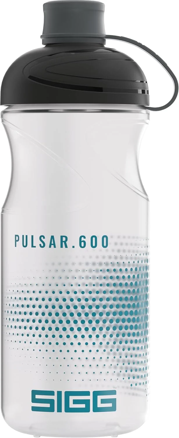 قمقمه آب دوچرخه سواری SIGG - مدل Pulsar Transparent - فشاری - قابل شستشو در ماشین ظرفشویی - فوق سبک - ضد نشت - بدون BPA - لوازم جانبی ورزشی و دوچرخه - شفاف - 0.6 لیتر