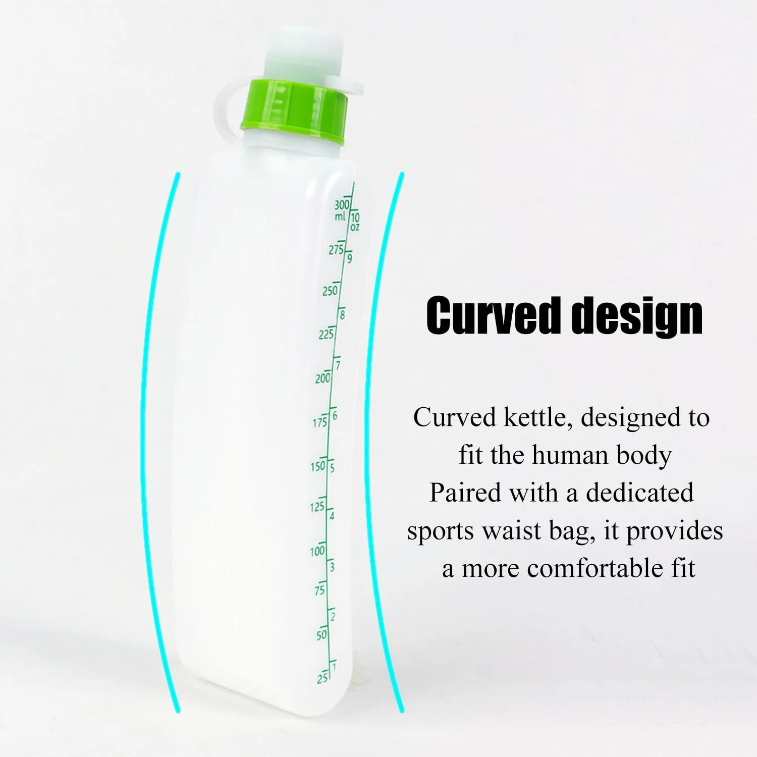 بطری آب ورزشی کمانی با درپوش، بطری آب قابل حمل و سبک وزن 300 میلی لیتری برای کمربند، بطری آب برای پیاده روی، کوهنوردی، دوچرخه سواری، تریل، اسکی، سفید بطری آب ورزشی کمانی با درپوش، بطری آب قابل حمل و سبک وزن 300 میلی لیتری برای کمربند، بطری آب برای پیاده روی، کوهنوردی، دوچرخه سواری، تریل، اسکی، سفید