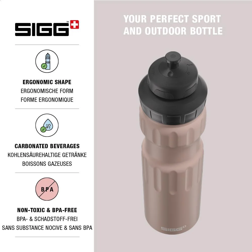 قمقمه آب آلومینیومی دوچرخه SIGG - مدل WMB Sports Dusk - دارای درب ورزشی 3 حالته - دارای گواهی Climate Partner - ضد نشت - فوق العاده سبک - فاقد BPA - لوازم جانبی ورزشی و دوچرخه - Dusk - ظرفیت 0.75 لیتر