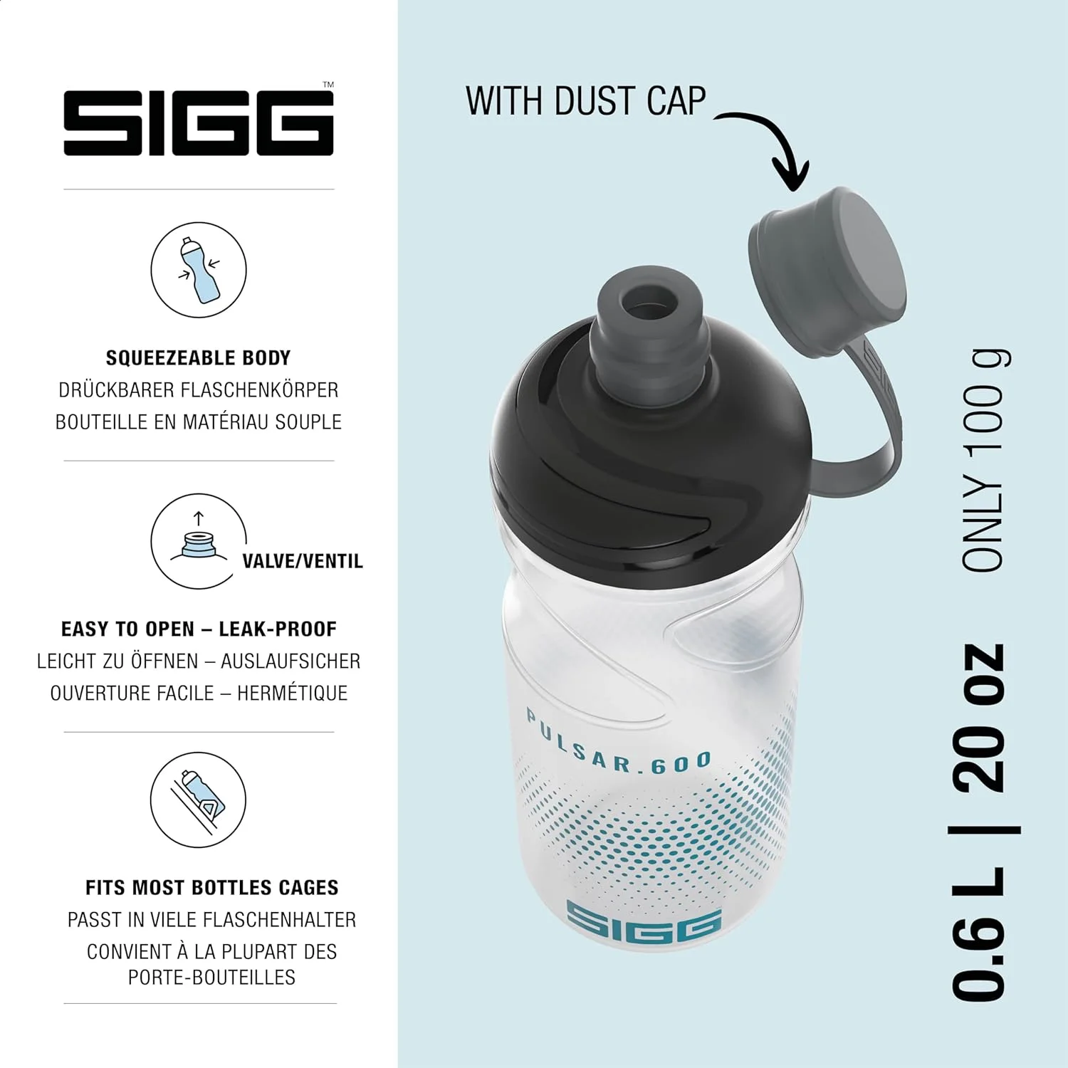 قمقمه آب دوچرخه سواری SIGG - مدل Pulsar Transparent - فشاری - قابل شستشو در ماشین ظرفشویی - فوق سبک - ضد نشت - بدون BPA - لوازم جانبی ورزشی و دوچرخه - شفاف - 0.6 لیتر قمقمه آب دوچرخه سواری SIGG - مدل Pulsar Transparent - فشاری - قابل شستشو در ماشین ظرفشویی - فوق سبک - ضد نشت - بدون BPA - لوازم جانبی ورزشی و دوچرخه - شفاف - 0.6 لیتر