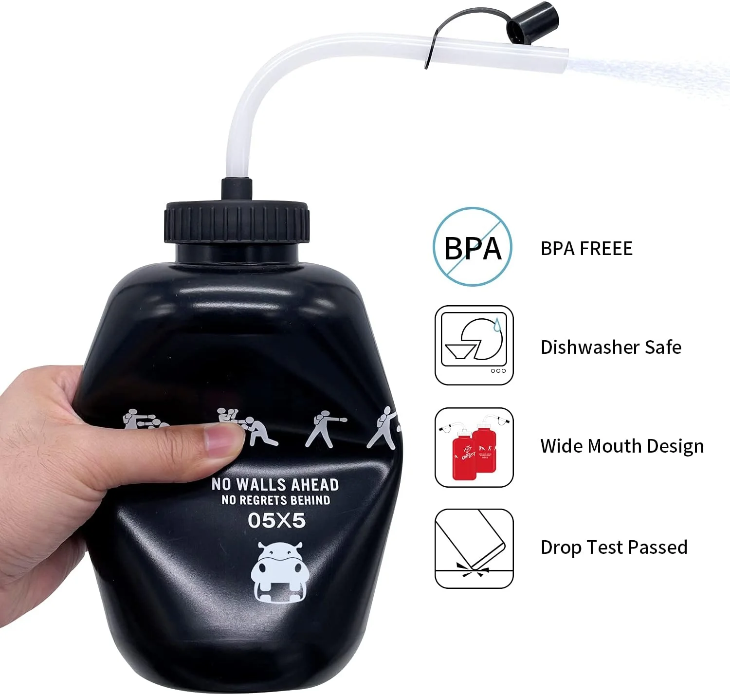 بطری آب نی دار بلند شوک، مناسب هاکی، بوکس، فوتبال، 1 لیتر، بدون BPA، ضد نشت، مناسب ورزش های بیسبال، لاکراس، دوچرخه سواری، ظرفیت بزرگ 1 لیتر - مشکی بطری آب نی دار بلند شوک، مناسب هاکی، بوکس، فوتبال، 1 لیتر، بدون BPA، ضد نشت، مناسب ورزش های بیسبال، لاکراس، دوچرخه سواری، ظرفیت بزرگ 1 لیتر - مشکی