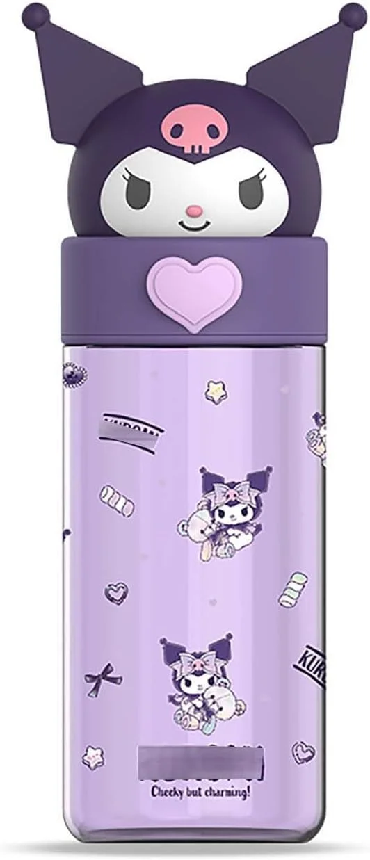 بطری آب کارتونی کاوائی، بطری نوشیدنی قابل حمل انیمه ای زیبا 500 میلی لیتری برای فضای باز، دفتر، مسافرت، هدیه تولد
