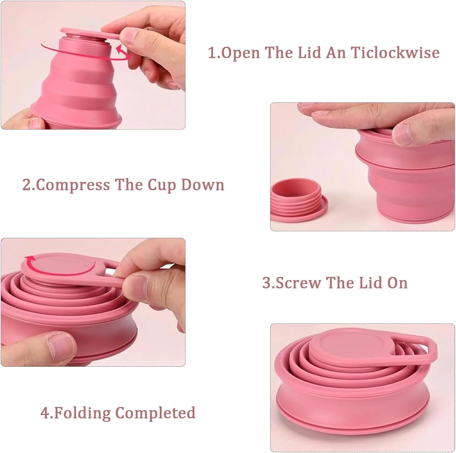 بطری آب سیلیکونی تاشو 500 میلی لیتر، بطری نوشیدنی ضد نشت تاشو و قابل استفاده مجدد با حلقه ضد ریزش، ایده آل برای مسافرت، پیاده روی، کمپینگ، دویدن و فعالیت های ورزشی (صورتی) بطری آب سیلیکونی تاشو 500 میلی لیتر، بطری نوشیدنی ضد نشت تاشو و قابل استفاده مجدد با حلقه ضد ریزش، ایده آل برای مسافرت، پیاده روی، کمپینگ، دویدن و فعالیت های ورزشی (صورتی)