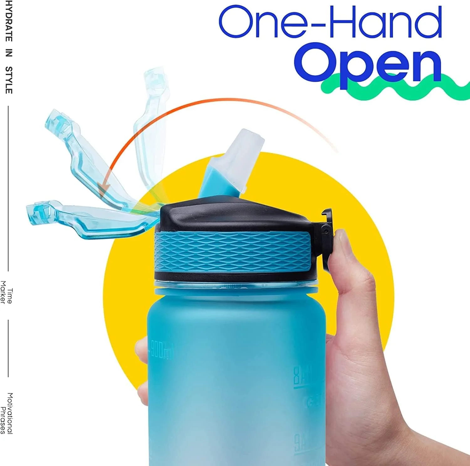 بطری آب 1 لیتری S2C برای کودکان، بطری آب انگیزشی 1 لیتری با نی، بطری آب ضد نشت با نشانگر زمان برای ورزش، مدرسه، باشگاه، دفتر (آبی آمبره) بطری آب 1 لیتری S2C برای کودکان، بطری آب انگیزشی 1 لیتری با نی، بطری آب ضد نشت با نشانگر زمان برای ورزش، مدرسه، باشگاه، دفتر (آبی آمبره)