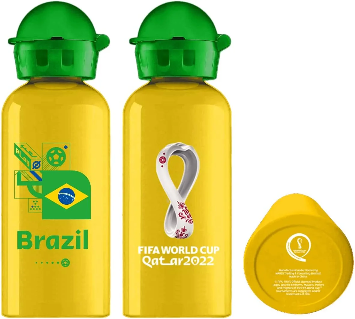 بطری آلومینیومی کودکانه با طرح گرافیکی جام جهانی قطر 2022 فیفا مدل RT501003B - برزیل 400 میلی لیتر بطری آلومینیومی کودکانه با طرح گرافیکی جام جهانی قطر 2022 فیفا مدل RT501003B - برزیل 400 میلی لیتر