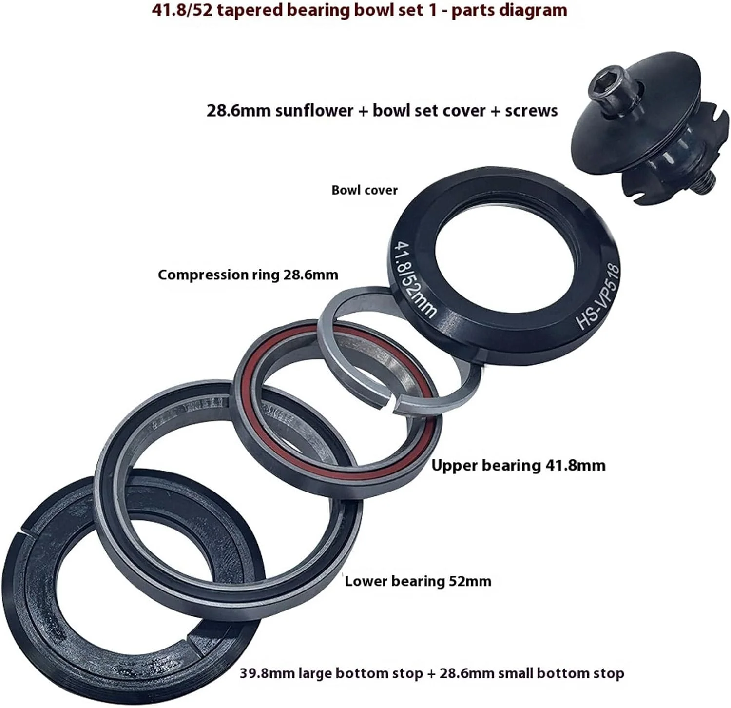 لوازم جانبی دوچرخه سواری: هدست بدون رزوه دوچرخه کوهستان با بلبرینگ سیل شده برای دوشاخ جلو