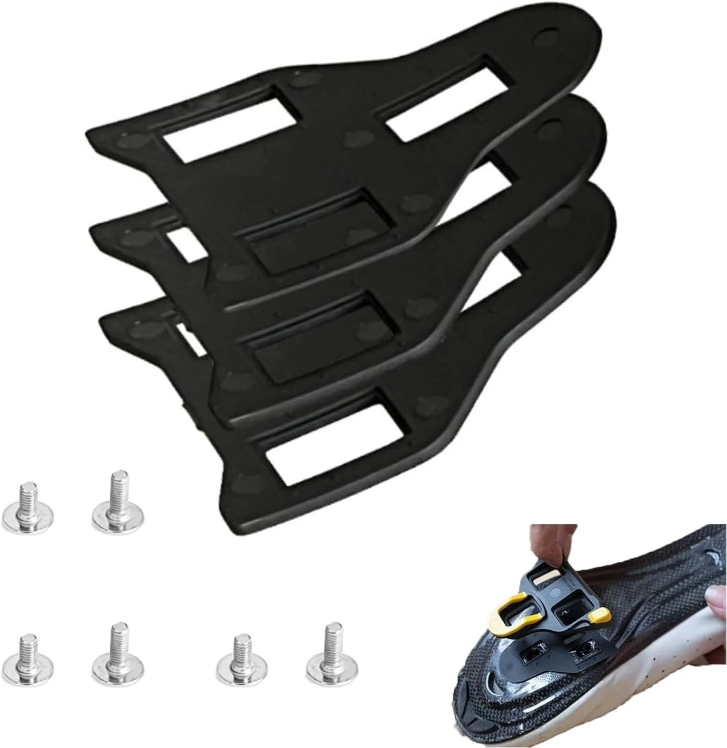 مجموعه فاصلهانداز پدال دوچرخه سازگار با پدالهای Shimano SPD-SL و LOOK KEO شامل فاصلهاندازهای پلاستیکی 1 و 2 میلیمتری مناسب برای تنظیم کفش دوچرخهسواری جاده مجموعه فاصلهانداز پدال دوچرخه سازگار با پدالهای Shimano SPD-SL و LOOK KEO شامل فاصلهاندازهای پلاستیکی 1 و 2 میلیمتری مناسب برای تنظیم کفش دوچرخهسواری جاده