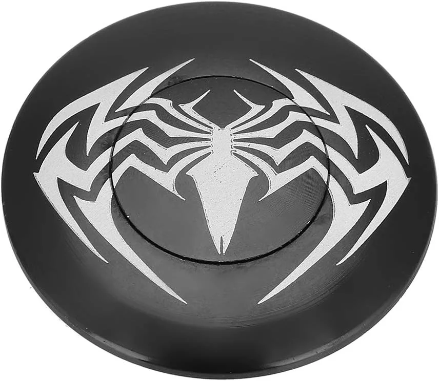 دربپوش کاسه فرمان دوچرخه گرد با طرح عنکبوت مشکی بادوام، درپوش منحصر به فرد کرپی دوچرخه برای دوچرخه های کوهستانی، نصب آسان برای علاقه مندان، ساخته شده از آلیاژ آلومینیوم ()