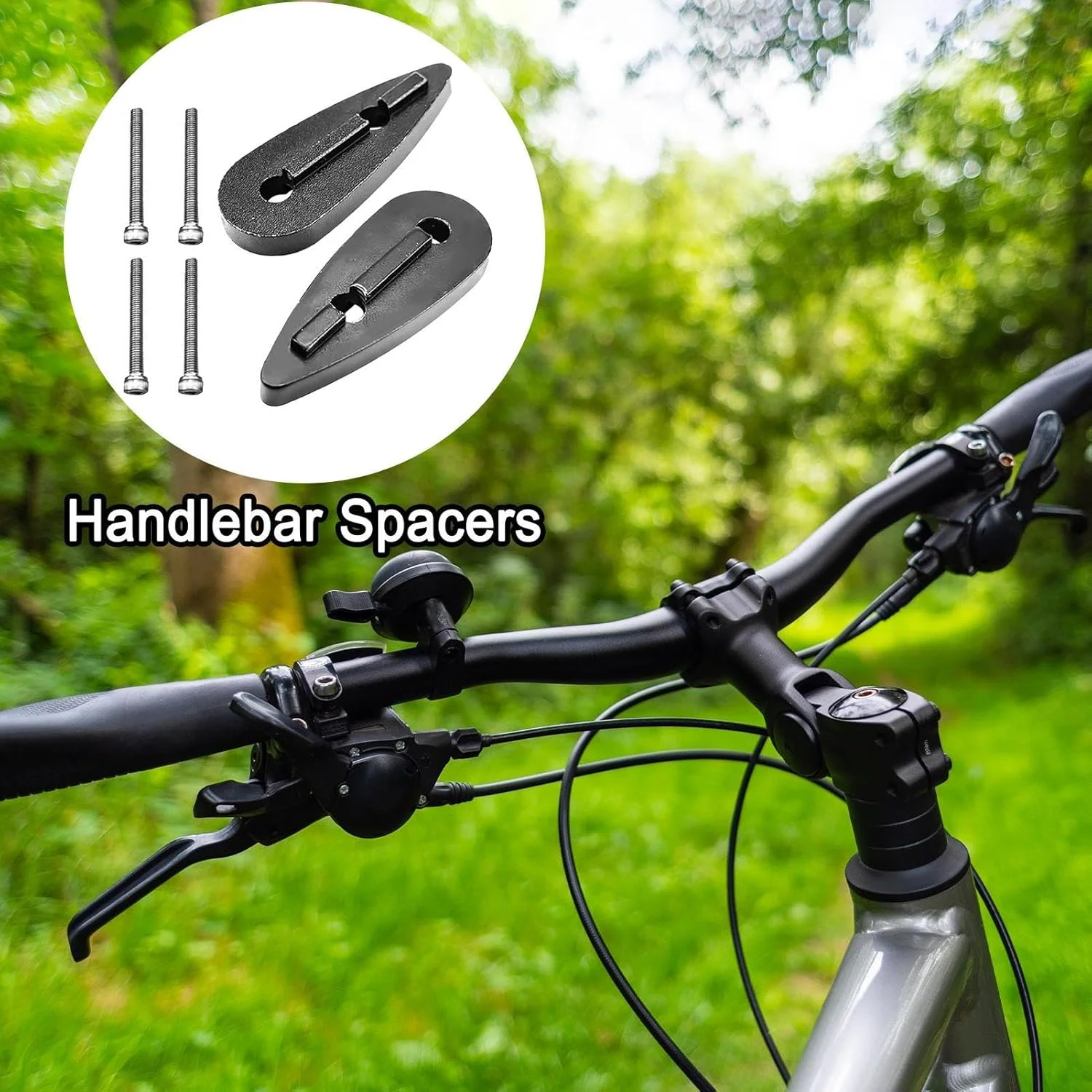 فاصله‌اندازهای فرمان، قطعات جایگزین میله فرمان دوچرخه فیبر کربنی | فاصله‌اندازهای فرمان دوچرخه با استحکام بالا، برای تعمیرات جاده‌ای و کوهستانی، گاراژ، کارگاه خانگی، دوچرخه‌سواران