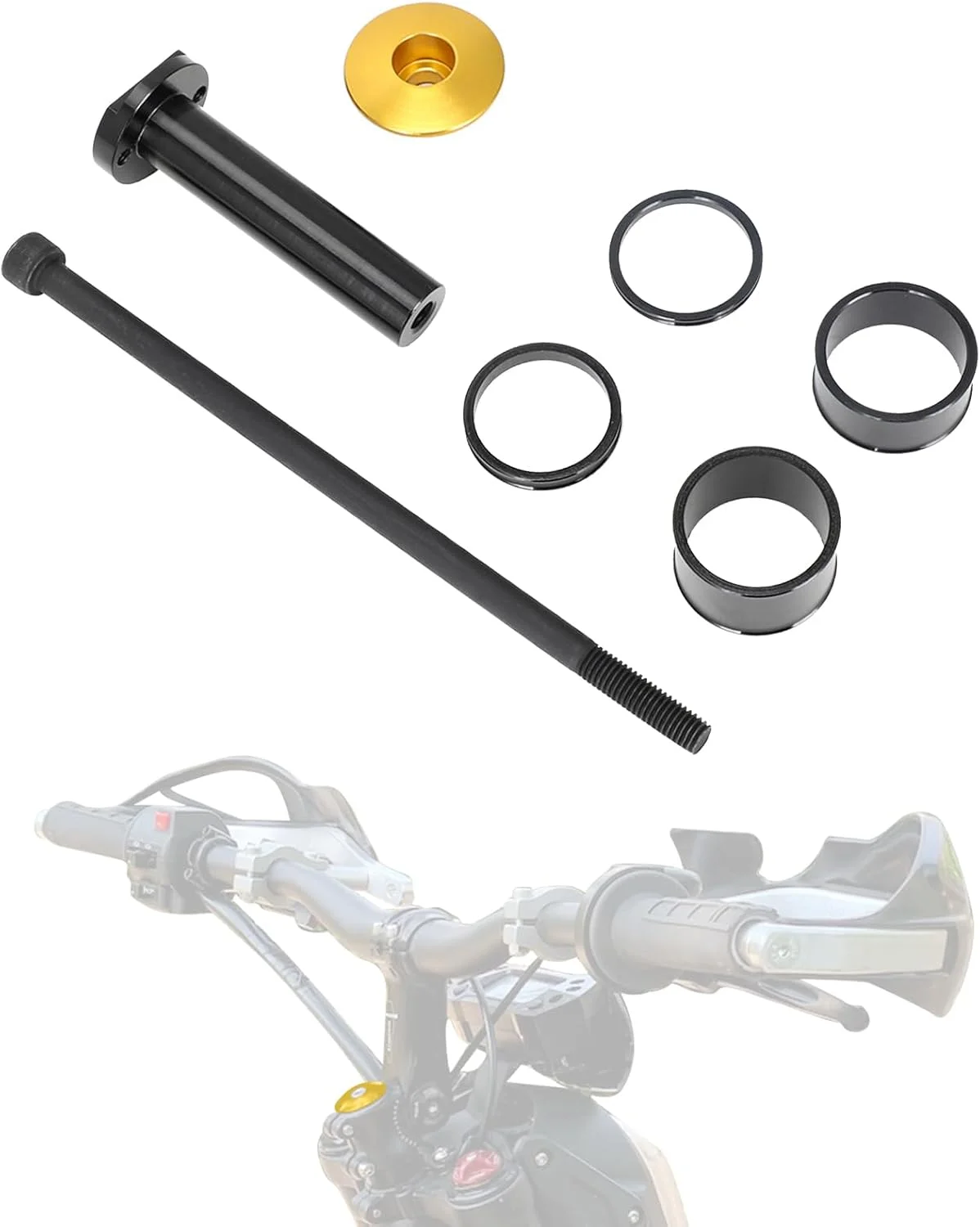 کیت قفل فرمان موتورسیکلت خاکی، درپوش هدست فرمان، پایه و اسپیسر CNC مناسب برای سورون Sur Ron LBX تالاریا استینگ MX3/MX4 تالاریا XXX E-Ride Pro SR S SS 2.0 3.0 موتورسیکلت برقی 79Bike طلایی