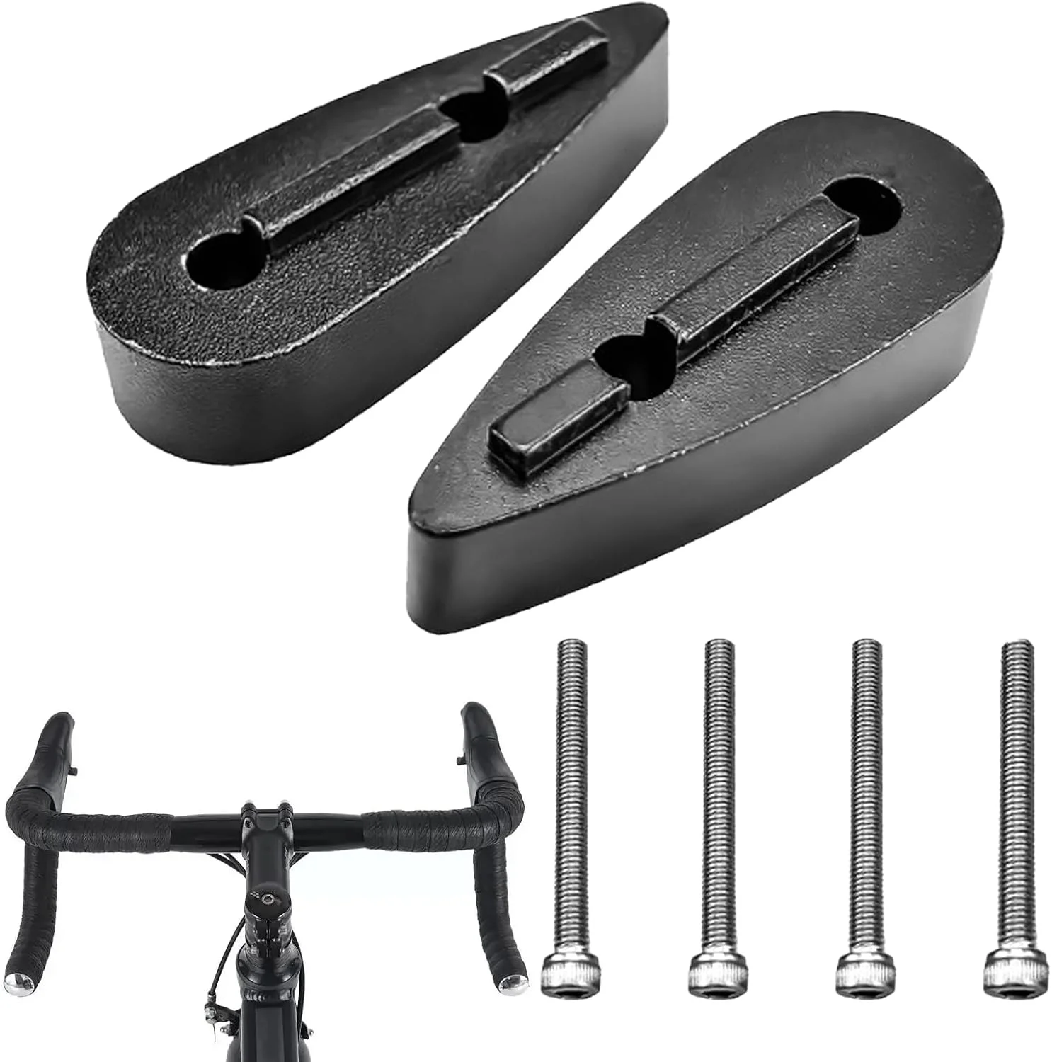 فاصله‌اندازهای دسته دوچرخه - قطعات جایگزین کربنی برای میله فرمان دوچرخه - واشر فاصله‌انداز دسته دوچرخه - مناسب برای تعمیرات جاده‌ای و کوهستانی، گاراژ، کارگاه خانگی و دوچرخه‌سواران