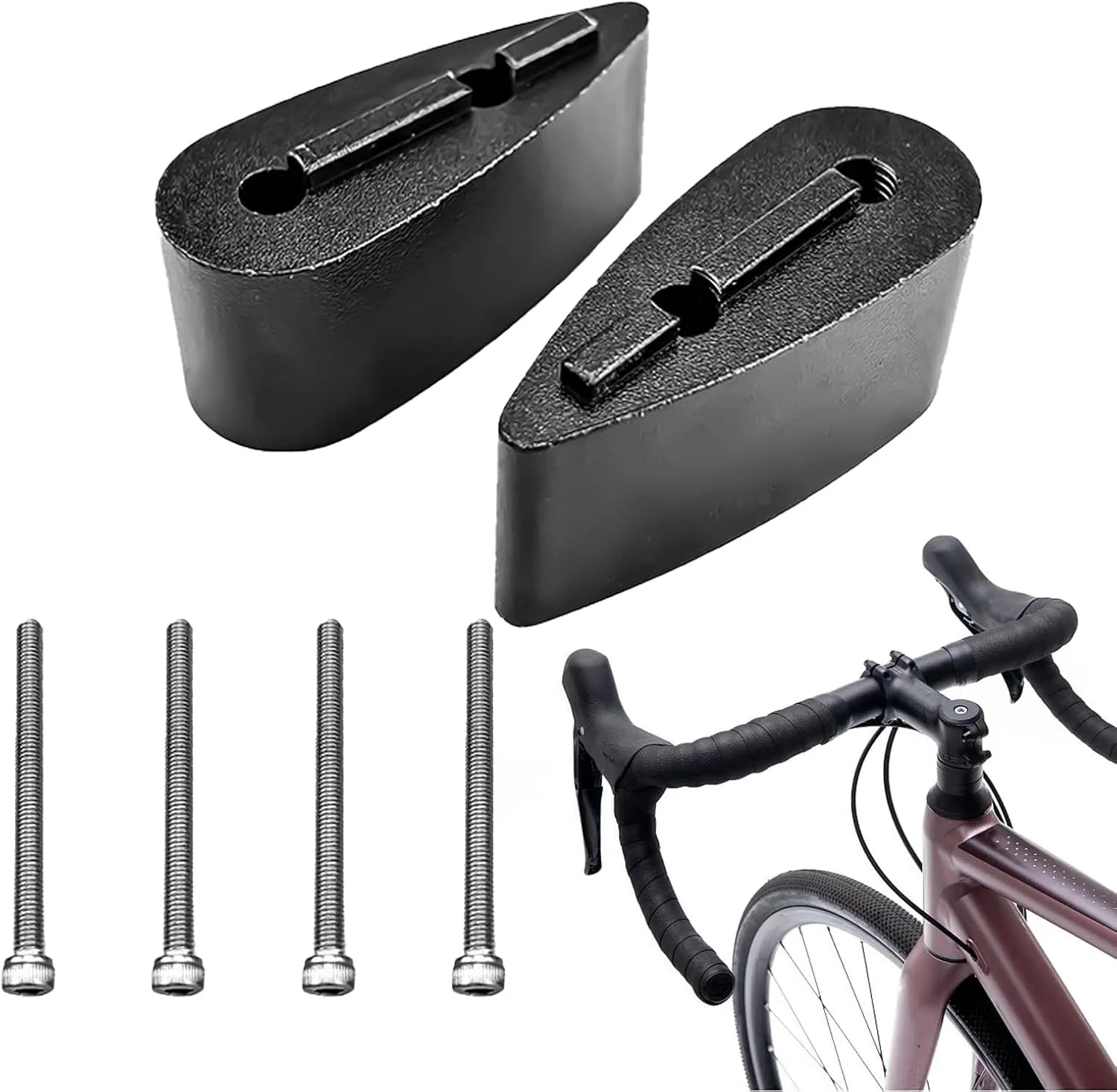 فاصله‌اندازهای دسته فرمان، قطعات جایگزین فیبر کربنی - فاصله‌اندازهای فرمان دوچرخه با استحکام بالا، برای تعمیرات جاده‌ای و کوهستانی، گاراژ، کارگاه خانگی، دوچرخه‌سواران