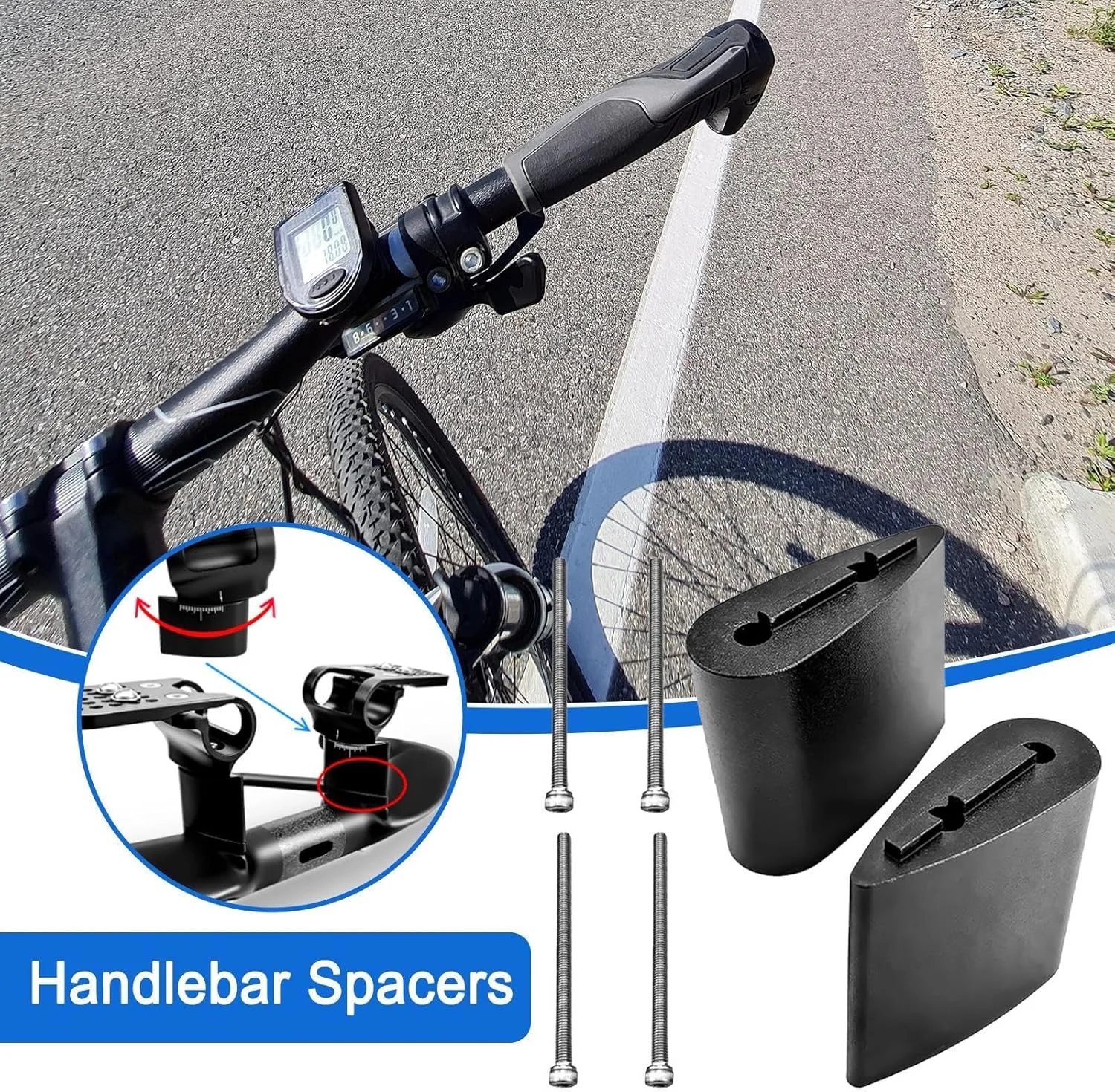 واشرهای افزایش ارتفاع فرمان دوچرخه - واشرهای مقاوم برای فرمان دوچرخه، مناسب برای تعمیرات دوچرخه های کوهستانی و جاده ای، کارگاه خانگی و تعمیرگاه