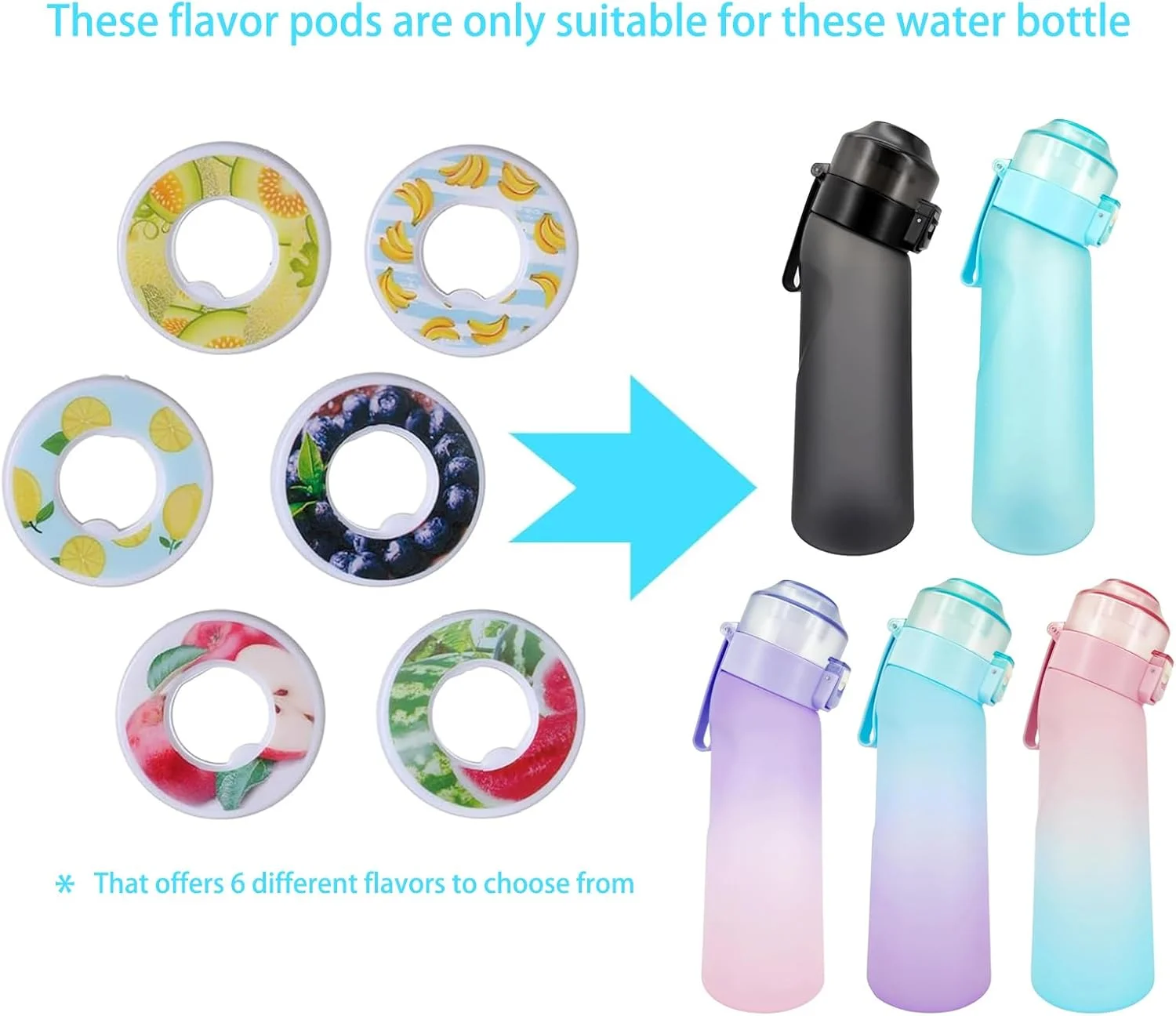 پادهای طعم دهنده 6 عددی برای بطری آب ایر آپ، پادهای طعم دهنده بطری آب ایر آپ، پادهای معطر میوه ای ایر آپ با انتخاب های متنوع، بسته طعم دهنده قابل استفاده مجدد پادهای طعم دهنده 6 عددی برای بطری آب ایر آپ، پادهای طعم دهنده بطری آب ایر آپ، پادهای معطر میوه ای ایر آپ با انتخاب های متنوع، بسته طعم دهنده قابل استفاده مجدد