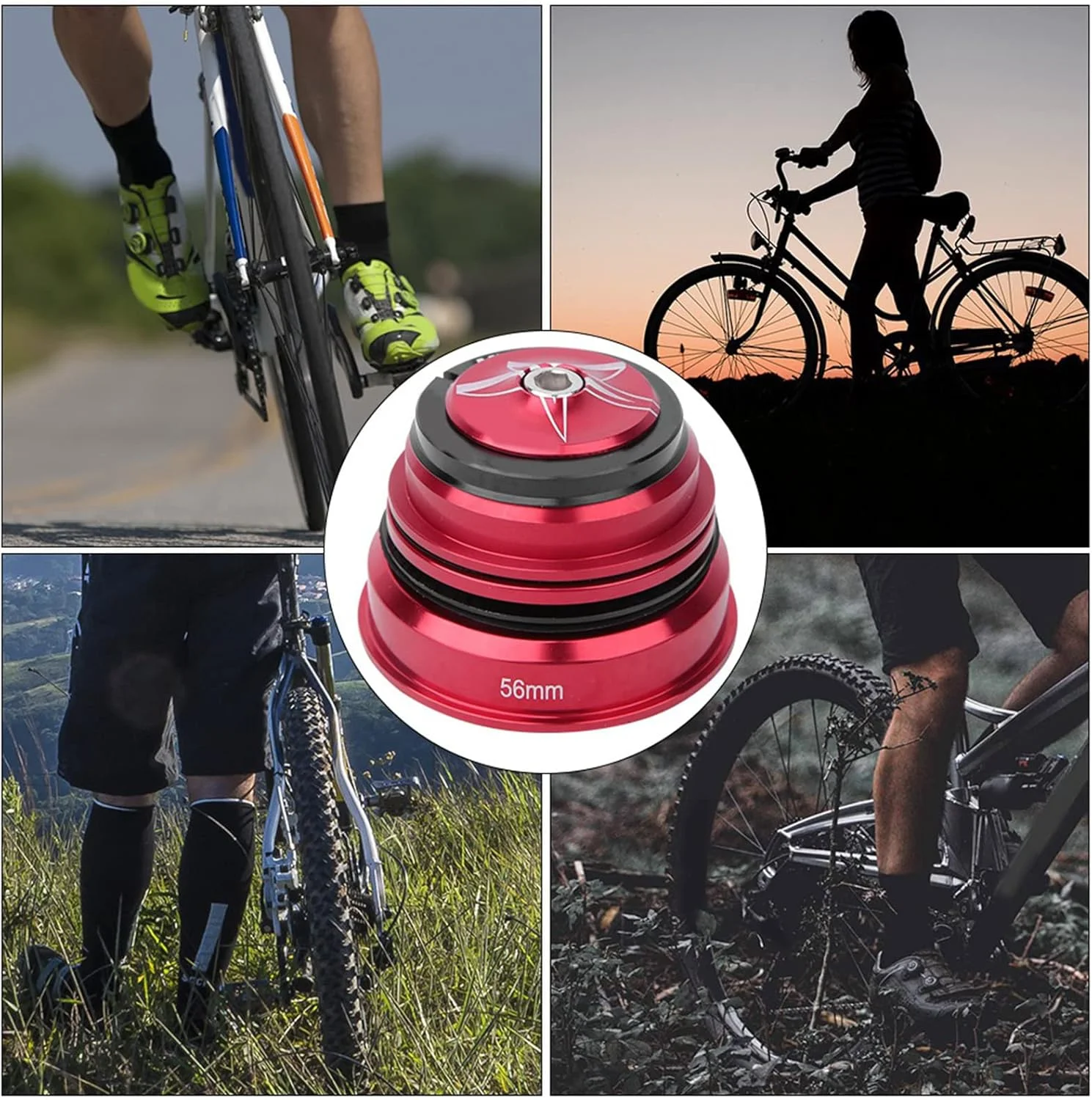 هدست مخروطی دوچرخه Sorandy 44mm-56mm، بلبرینگ آلیاژ آلومینیوم برای اکثر دوچرخه ها با لوله سر 56mm و دوشاخ جلو 28.6mm، گرد و غبار را دور نگه می دارد هدست مخروطی دوچرخه Sorandy 44mm-56mm، بلبرینگ آلیاژ آلومینیوم برای اکثر دوچرخه ها با لوله سر 56mm و دوشاخ جلو 28.6mm، گرد و غبار را دور نگه می دارد