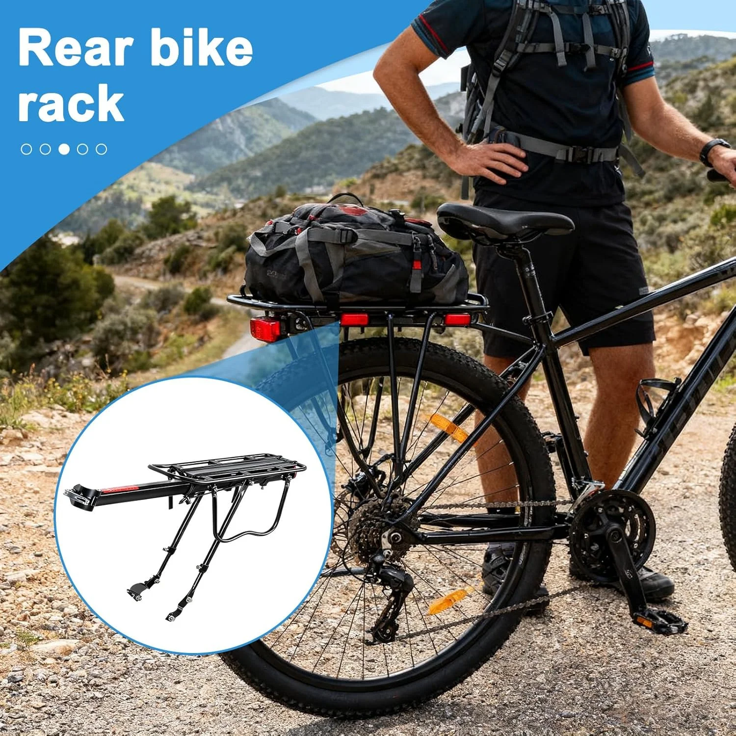 باربند دوچرخه | نصب سریع با ابزار - باربند جهانی برای حمل بار | مناسب دوچرخه های کوهستانی، شهری و جاده ای برای حمل تجهیزات و وسایل مورد نیاز آقایان و بانوان