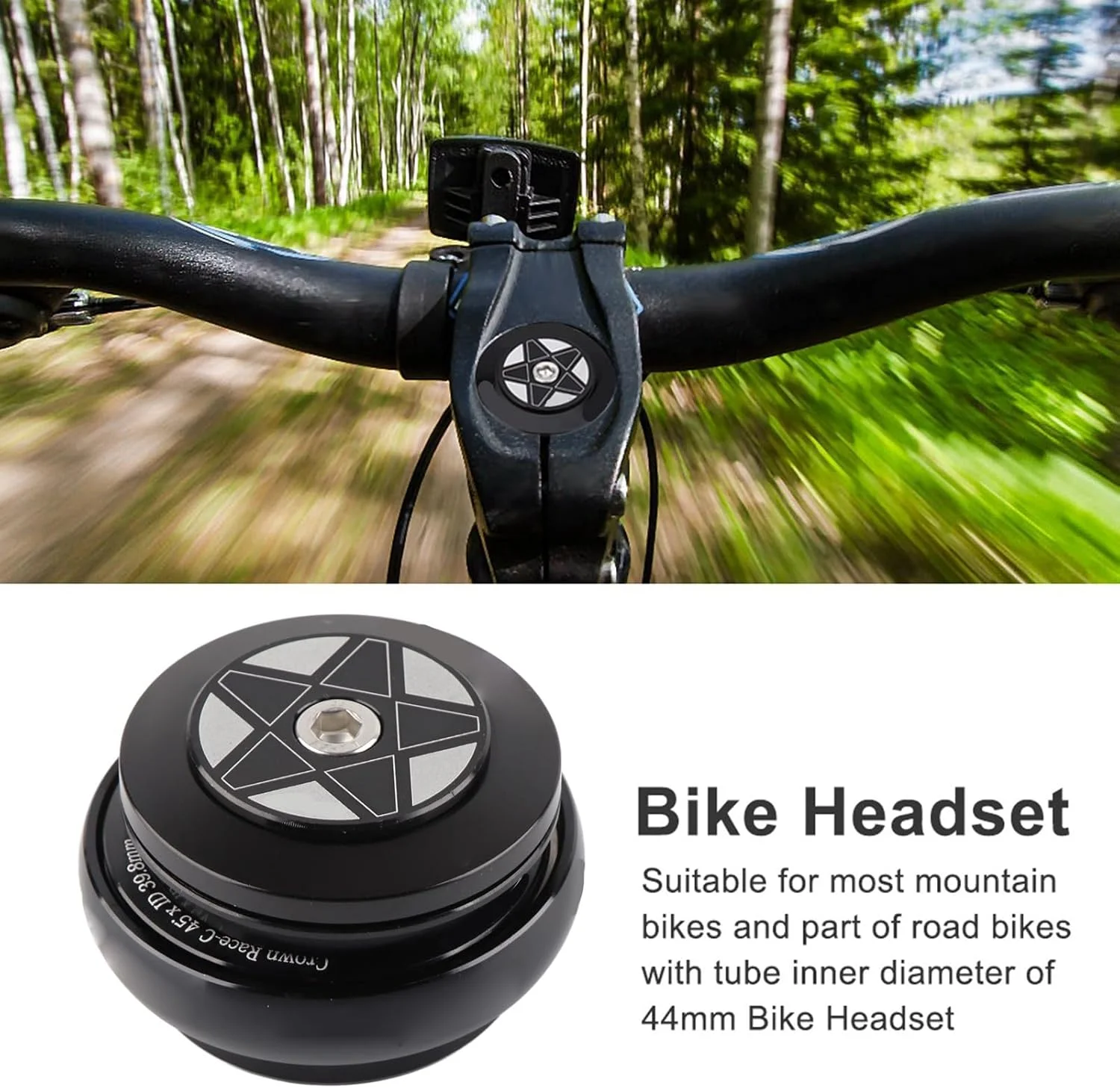 مجموعه بلبرینگ فرمان دوچرخه 44 میلیمتری Cryfokt با چرخش روان، بلبرینگ فرمان ضروری برای دوچرخهسواران کوهستان مجموعه بلبرینگ فرمان دوچرخه 44 میلیمتری Cryfokt با چرخش روان، بلبرینگ فرمان ضروری برای دوچرخهسواران کوهستان