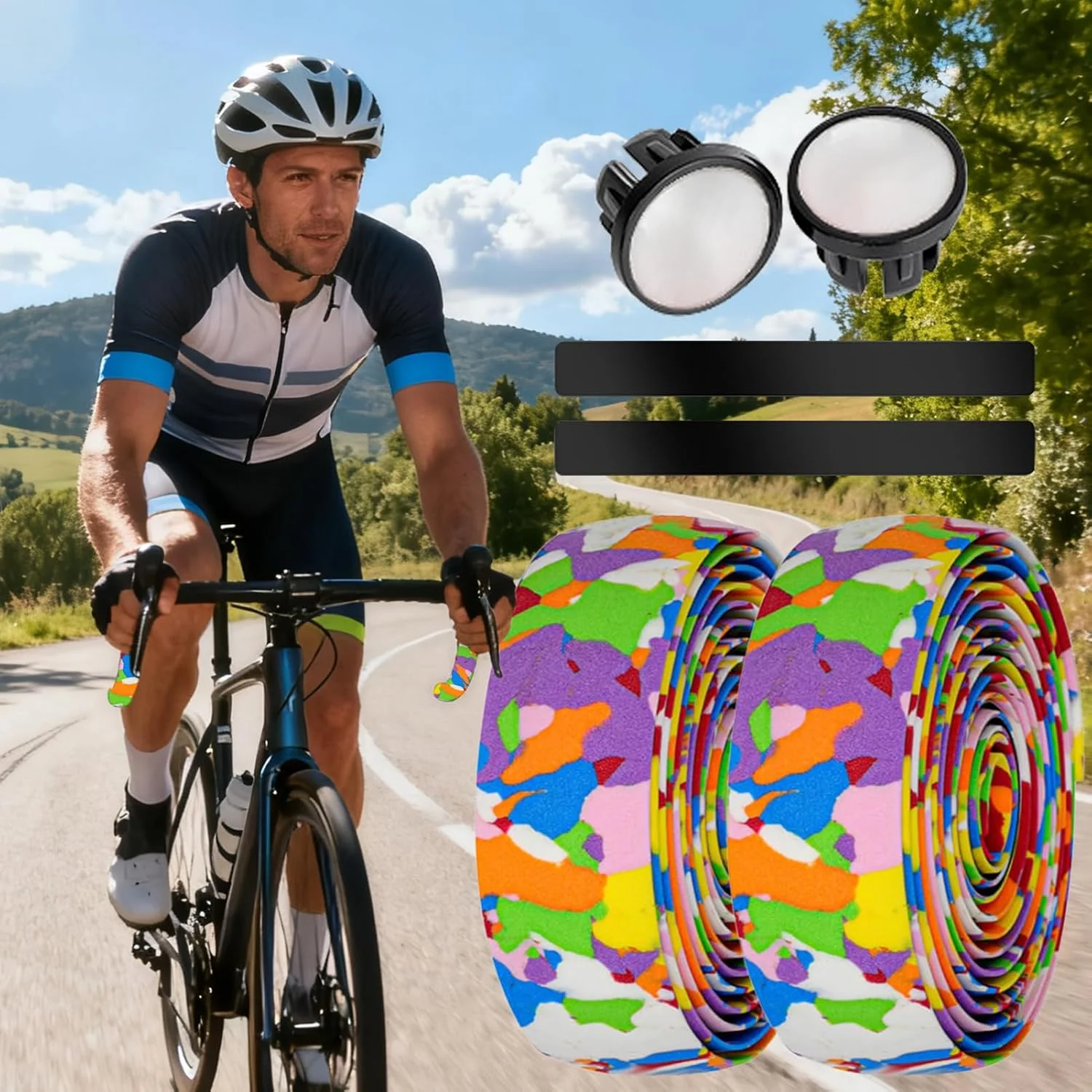 نوار فرمان - چسب EVA جاذب ضربه | نوار فرمان دوچرخه کورسی، برای کاهش ارتعاشات، نصب راحت تر و ارتقاء آسایش در هنگام موتورسواری نوار فرمان - چسب EVA جاذب ضربه | نوار فرمان دوچرخه کورسی، برای کاهش ارتعاشات، نصب راحت تر و ارتقاء آسایش در هنگام موتورسواری