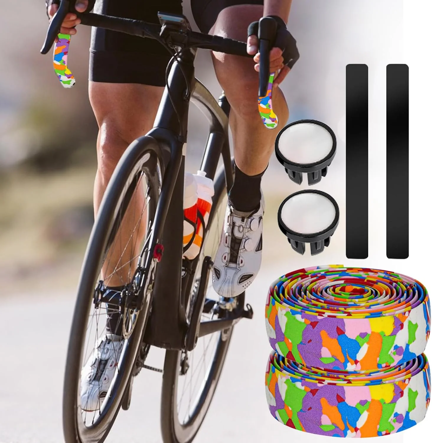 نوار فرمان - نوار EVA با قابلیت جذب ضربه و چسبندگی - نوار فرمان دوچرخه کورسی، برای ارتقاء راحتی، نصب آسان، کاهش لرزش و موتورسواری نوار فرمان - نوار EVA با قابلیت جذب ضربه و چسبندگی - نوار فرمان دوچرخه کورسی، برای ارتقاء راحتی، نصب آسان، کاهش لرزش و موتورسواری