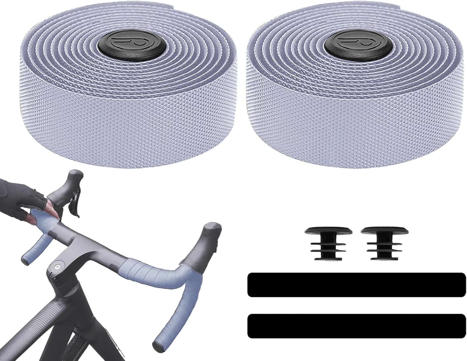 نوار فرمان برای دوچرخه کورسی - ضد لغزش، جذب کننده ضربه و چسبنده راحت - پد ضربه گیر دور فرمان دوچرخه - برای دوچرخه سواری در روزهای بارانی و سواری راحت