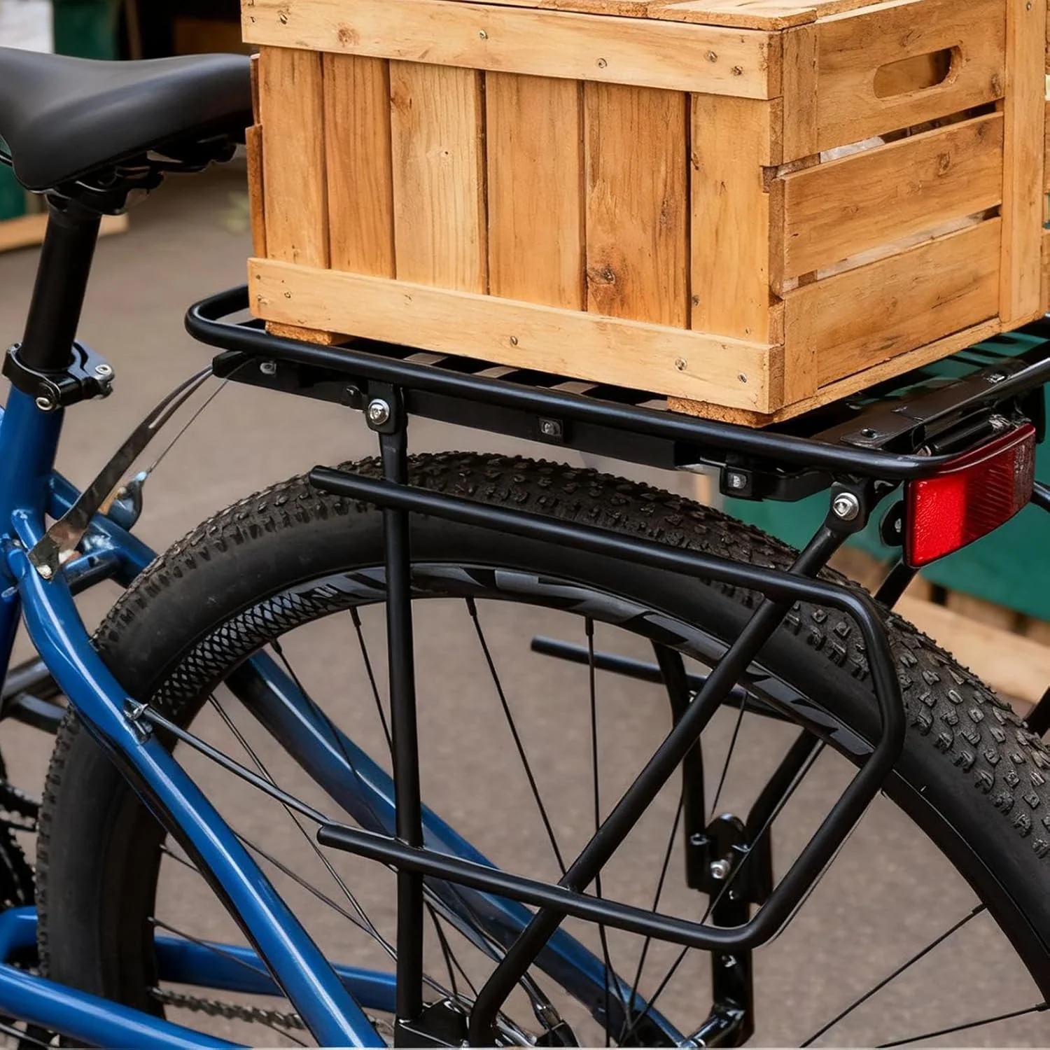 باربند دوچرخه - تلسکوپی با لوگوی بازتابنده، باربند عقب دوچرخه | برای حمل بار در جاده، کوهستان، رفت و آمد، شب - ایمنی در فضای باز، مردانه و زنانه