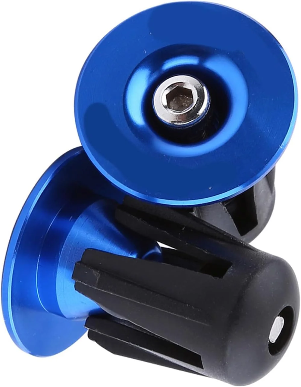 گریپ فرمان آلومینیومی رنگی دوچرخه Cryfokt، درپوش انتهایی، مناسب برای علاقه مندان به دوچرخه، سبک وزن، بادوام، ضد لغزش برای فرمان های 22-24 میلی متری، ایده آل برای دوستداران دوچرخه، قرمز/سبز/آبی/مشکی/طلایی (آبی)