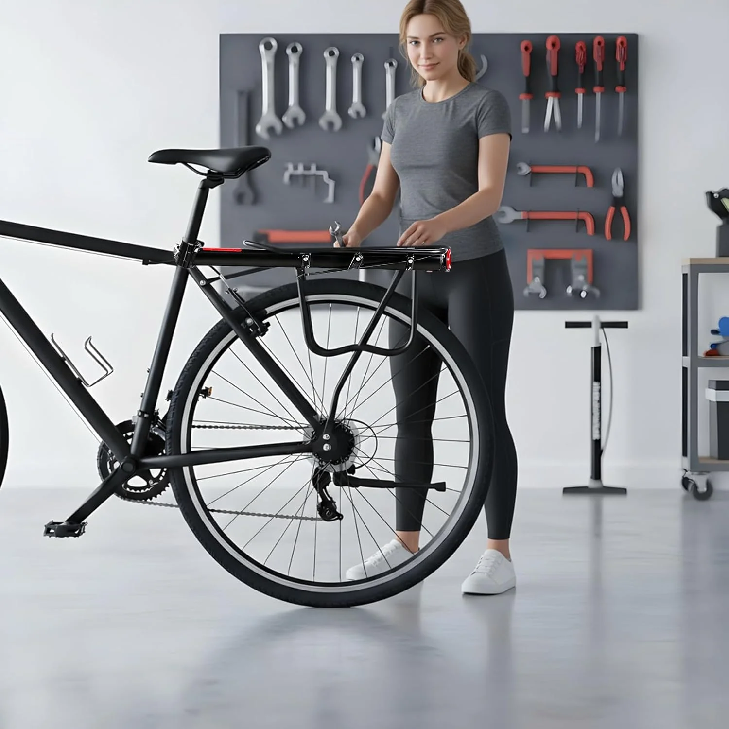 باربند عقب دوچرخه | آلیاژ آلومینیوم قابل افزایش طول با ظرفیت بار ۲۵ کیلوگرم، باربند عقب دوچرخه | برای تجهیزات حمل بار دوچرخه سواری جاده، کوهستان و شهر، مناسب آقایان و بانوان باربند عقب دوچرخه | آلیاژ آلومینیوم قابل افزایش طول با ظرفیت بار ۲۵ کیلوگرم، باربند عقب دوچرخه | برای تجهیزات حمل بار دوچرخه سواری جاده، کوهستان و شهر، مناسب آقایان و بانوان