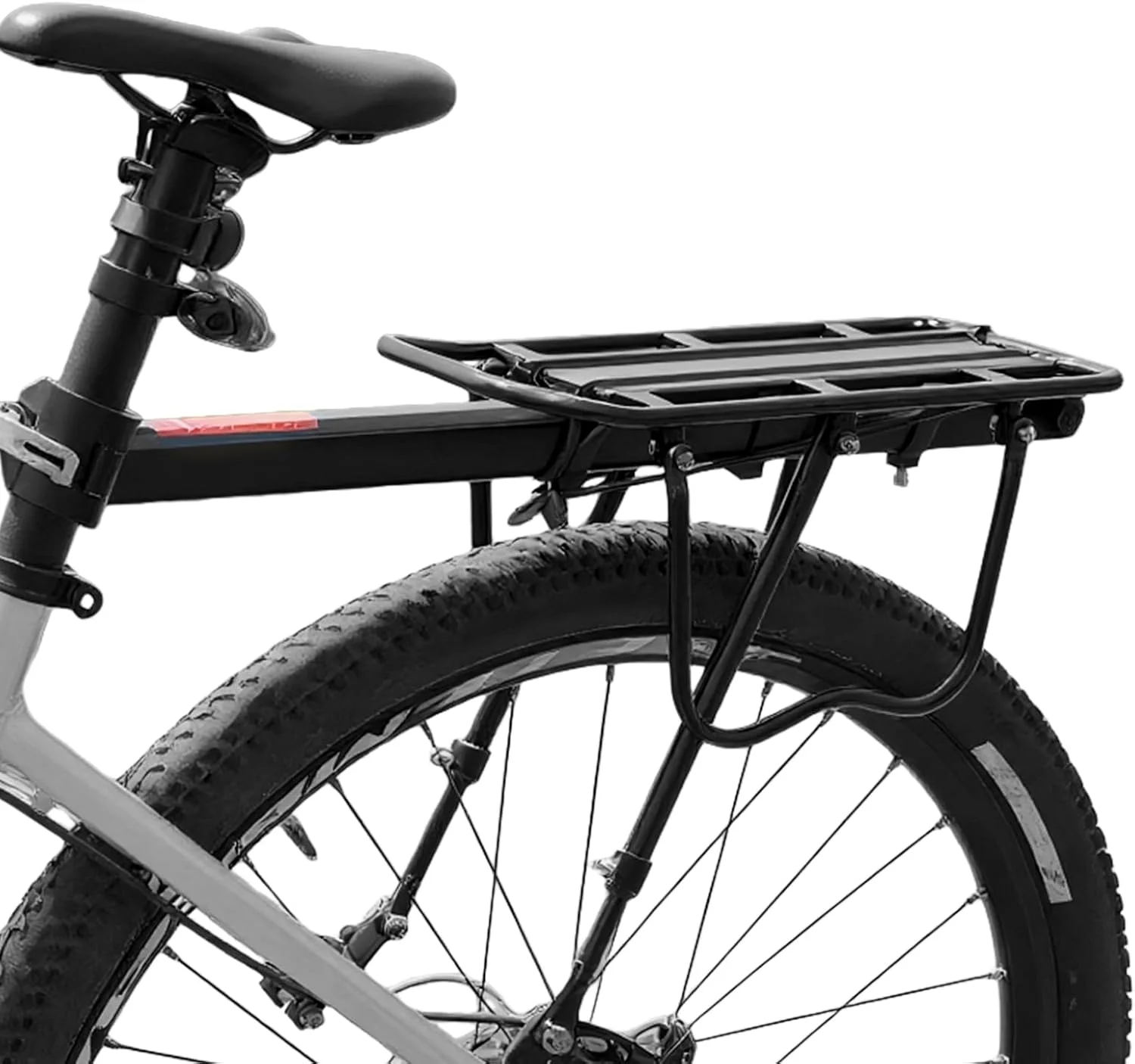 باربند عقب دوچرخه، آلیاژ آلومینیوم قابل افزایش طول با ظرفیت بار ۲۵ کیلوگرم، باربند عقب دوچرخه با رهاسازی سریع | برای دوچرخه‌های جاده، کوهستان و شهری، حمل تجهیزات و وسایل، مناسب آقایان و بانوان