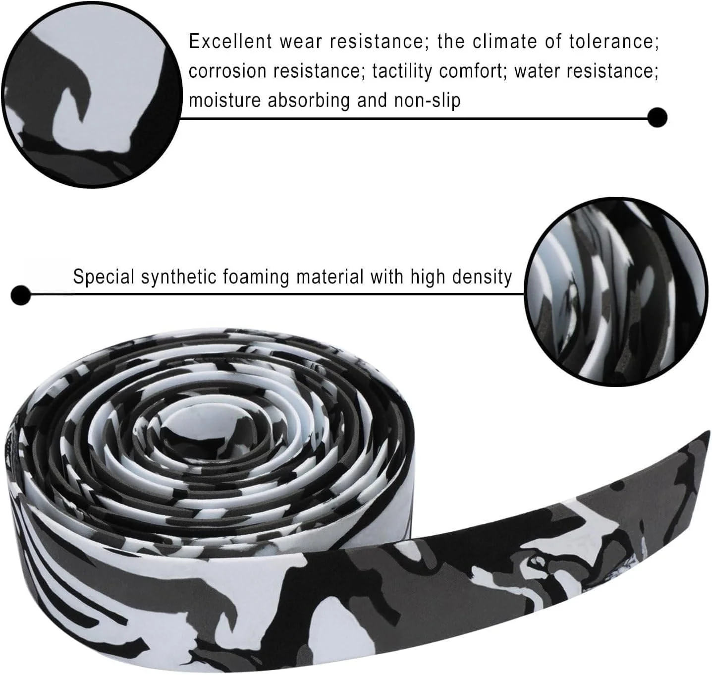 نوار فرمان دوچرخه THE WHITE SHOP، 2 عددی، سری استتار، نوار فرمان راحت برای دوچرخه های کورسی به همراه درپوش انتهایی فرمان (سیاه-سفید) نوار فرمان دوچرخه THE WHITE SHOP، 2 عددی، سری استتار، نوار فرمان راحت برای دوچرخه های کورسی به همراه درپوش انتهایی فرمان (سیاه-سفید)