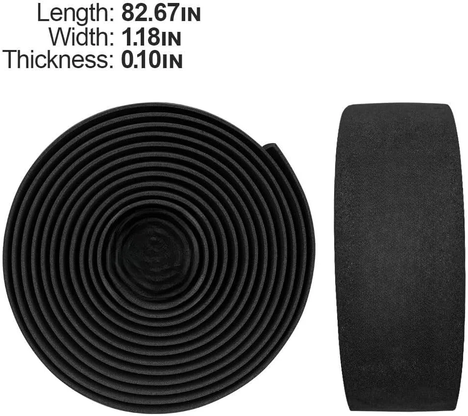 THE WHITE SHOP 2 رول نوار فرمان EVA دوچرخه، نوار دسته خفاشی، روکش فرمان دوچرخه سواری - لوازم جانبی دوچرخه جاده (مشکی)