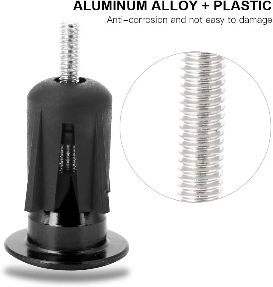 دسته دوشاخ دوچرخه آلیاژ آلومینیوم Morelian، درپوش انتهایی، ظاهر شیک با نصب آسان برای جلوگیری از گرد و غبار، مشکی 1 جفت دسته دوشاخ دوچرخه آلیاژ آلومینیوم Morelian، درپوش انتهایی، ظاهر شیک با نصب آسان برای جلوگیری از گرد و غبار، مشکی 1 جفت