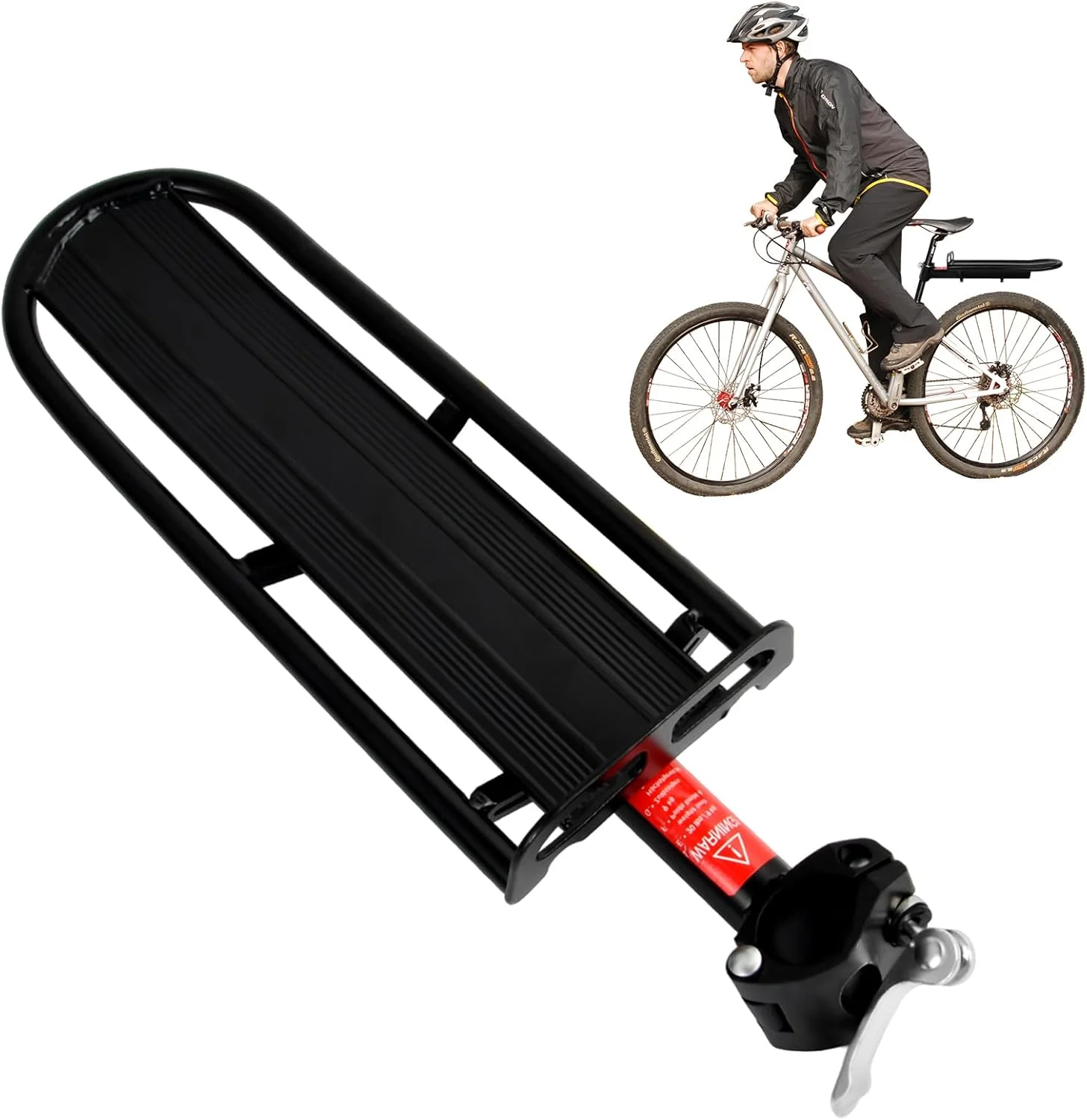 باربند ترک‌بند عقب دوچرخه، آلیاژ آلومینیوم با نصب سریع، ظرفیت 10 کیلوگرم، مناسب برای دوچرخه‌های جاده‌ای و کوهستانی (مشکی)