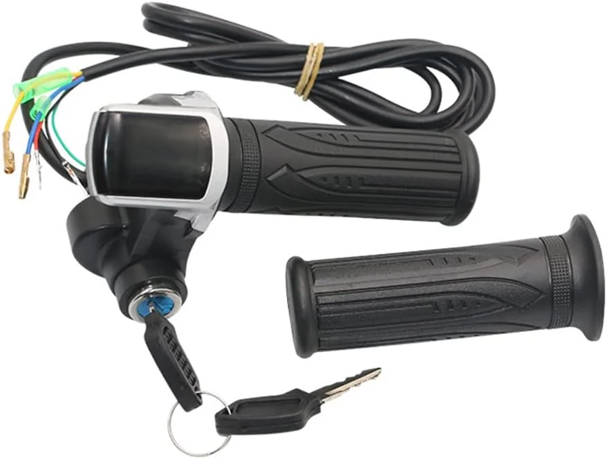 دسته گاز چرخشی دوچرخه برقی پپیسکی با نمایشگر LCD باتری، دسته گاز دوچرخه برقی با نشانگر قدرت، 24 ولت / 36 ولت / 48 ولت