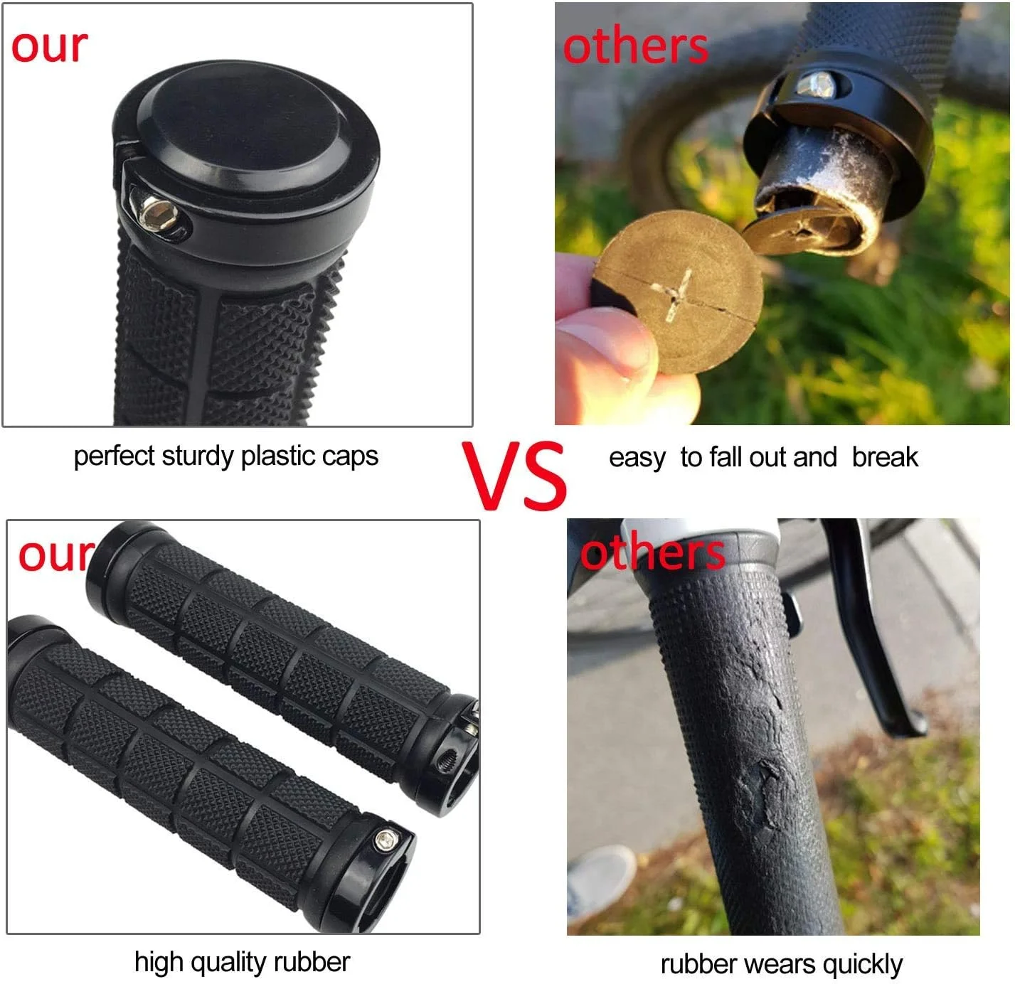 دستگیره فرمان دوچرخه KASTWAVE، دستگیره لاستیکی ضد لغزش برای دوچرخه کوهستان MTB/BMX، لوازم جانبی دوچرخه مشکی، بسته 2 عددی دستگیره فرمان دوچرخه KASTWAVE، دستگیره لاستیکی ضد لغزش برای دوچرخه کوهستان MTB/BMX، لوازم جانبی دوچرخه مشکی، بسته 2 عددی