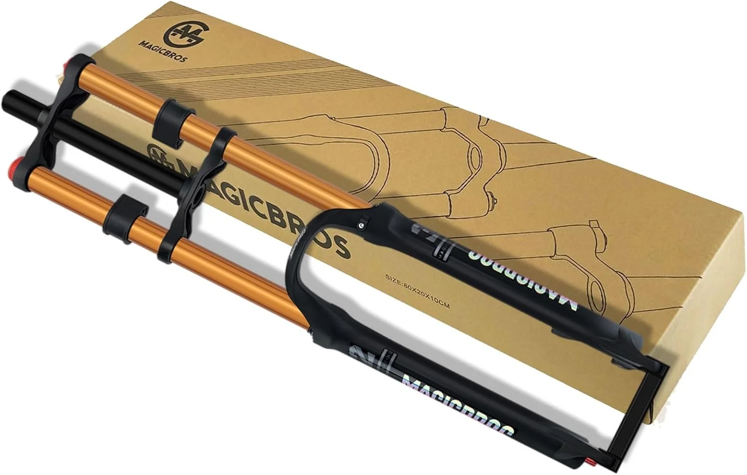 دوشاخ تعلیق دوچرخه کوهستان 26/27.5/29 اینچی با رهاسازی سریع، حرکت 160 میلیمتری، ترمز دیسکی، دوشاخ بادی با تنظیم میرایی 1-1/8 اینچی، قفل دستی دوشاخ دوچرخه (طلایی، 27.5 اینچ) دوشاخ تعلیق دوچرخه کوهستان 26/27.5/29 اینچی با رهاسازی سریع، حرکت 160 میلیمتری، ترمز دیسکی، دوشاخ بادی با تنظیم میرایی 1-1/8 اینچی، قفل دستی دوشاخ دوچرخه (طلایی، 27.5 اینچ)