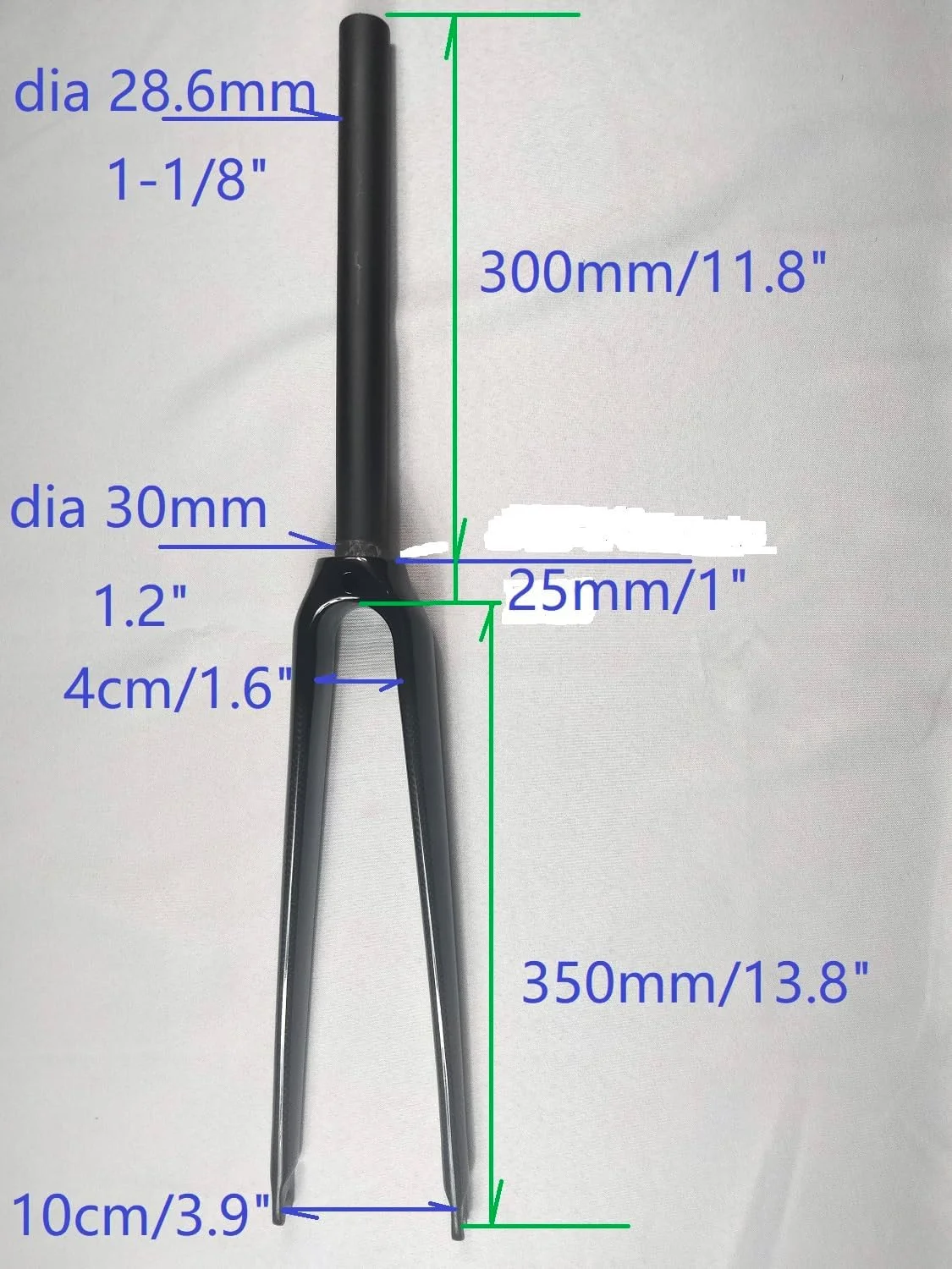 دوشاخ دوچرخه کورسی 700C فیبر کربن 3K، لوله مستقیم 28.6 میلی‌متر، ترمز C