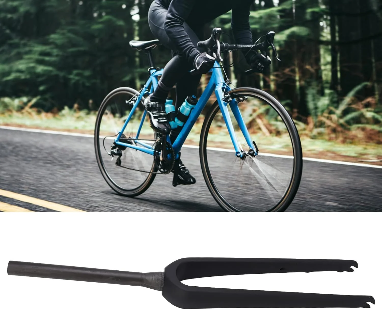 دوشاخ جلوی دوچرخه کورسی، مقاوم در برابر ضربه، نوع رهاسازی سریع، دوشاخ دوچرخه مشکی، کنترل قفل عالی برای مکان های خارج از جاده