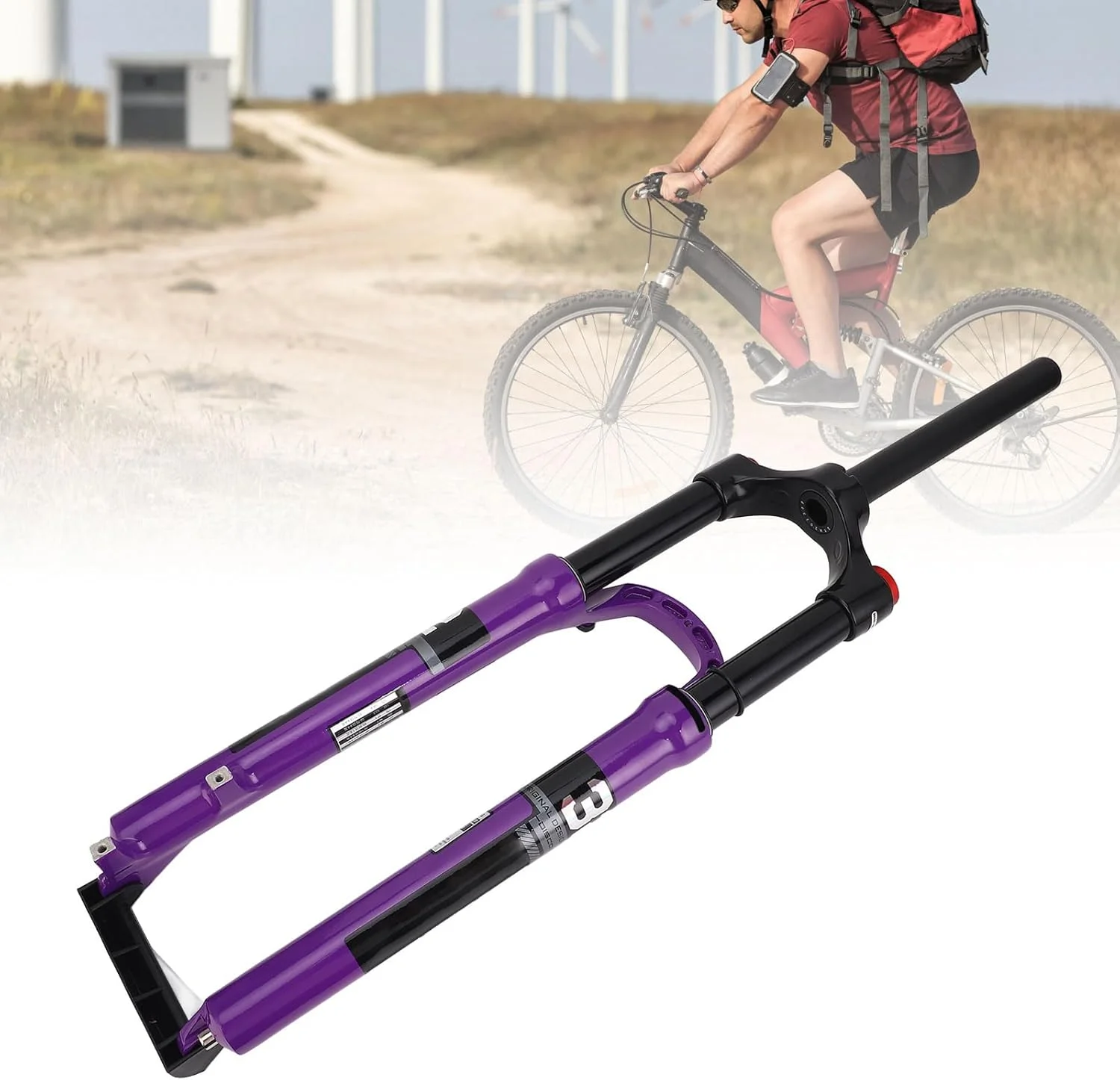 دوشاخ تعلیق دوچرخه، دوشاخ تعلیق بادی آلیاژ منیزیم برای دوچرخه‌های کوهستانی با فشار هوای قابل تنظیم و محور 12x100 میلی‌متری