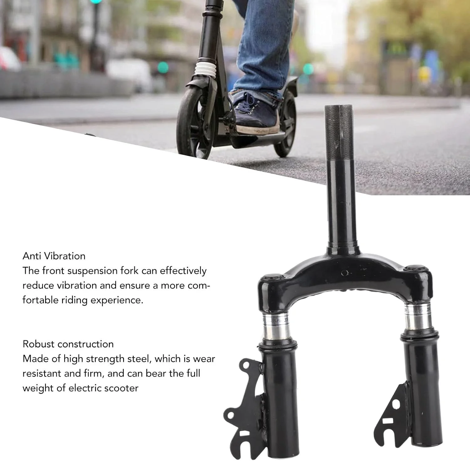 دوشاخ جلو کمک فنردار اسکوتر برقی، ضد لرزش، طراحی حرفه ای، نصب آسان، برای تجربه سواری راحت تر دوشاخ جلو کمک فنردار اسکوتر برقی، ضد لرزش، طراحی حرفه ای، نصب آسان، برای تجربه سواری راحت تر