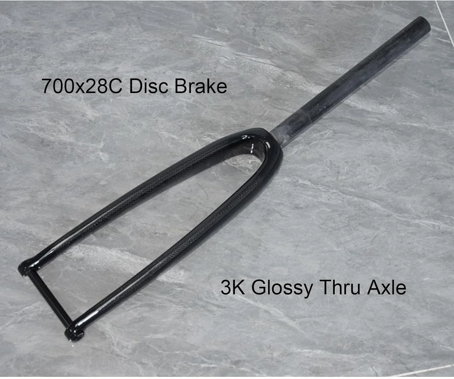 دوشاخ جلوی دوچرخه کورسی فیبر کربنی 28C ترمز دیسکی اکسل Thru طرح 3K براق مناسب دوچرخه سواری