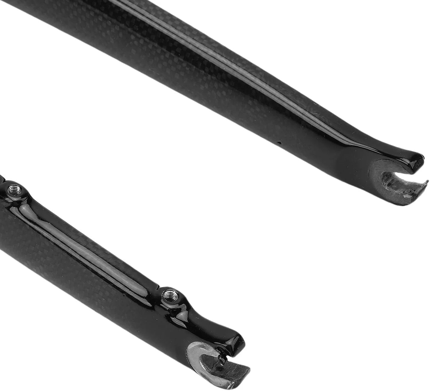 دوشاخ جلوی سخت دوچرخه کورسی فیبر کربن 3K براق 28C با رهاسازی سریع و ترمز دیسکی، مناسب برای تعویض