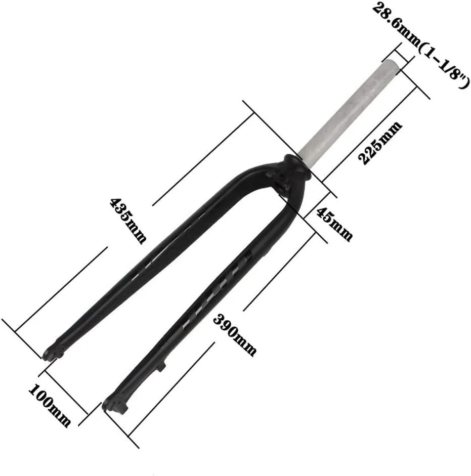 دوشاخ سخت تعلیق جهانی دوچرخه، آلیاژ آلومینیوم فوق سبک 1-1/8 اینچ مناسب برای دوچرخه های کوهستانی و جاده ای 26، 27.5 و 29 اینچ و 700c
