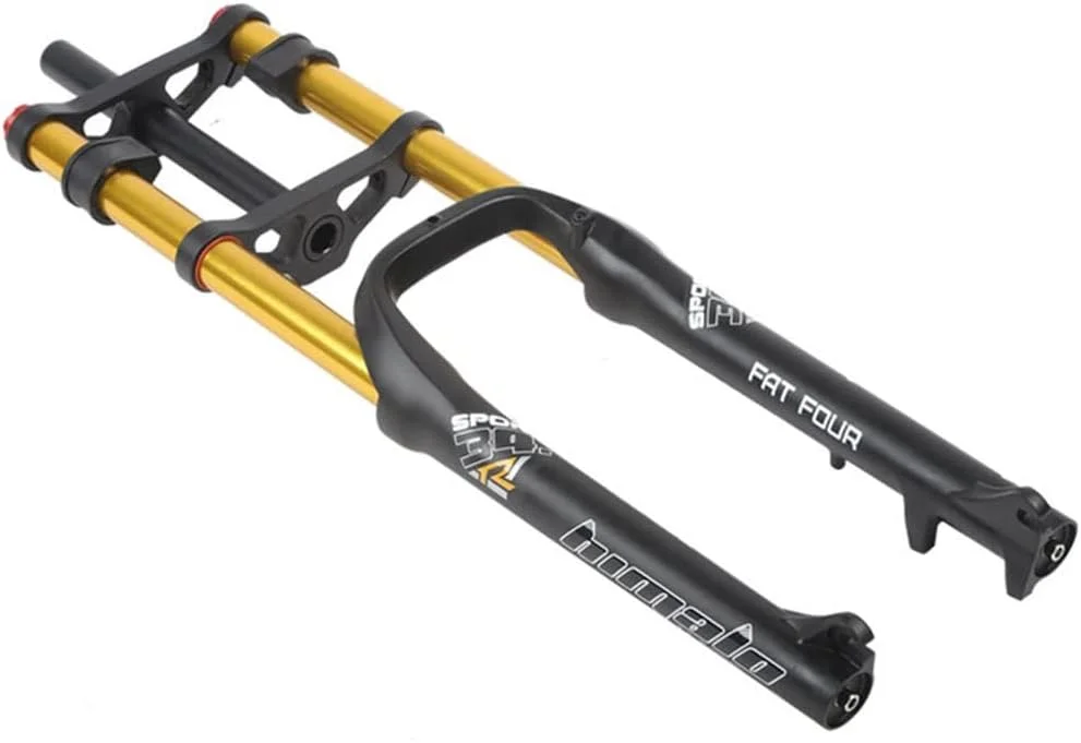 دوشاخ 26 اینچی مخصوص دوچرخه های چرخ پهن، دوشاخ تعلیق بادی دوچرخه کوهستان، ترمز دیسکی، کمک فنر بادی، دوشاخ دوچرخه چرخ پهن 4.0، لوله فرمان 1-1/8، کورس 170 میلی متر، QR برای لاستیک چرخ پهن 4.0 اینچی ATB/BMX، وزن 2850 گرم [موجود در انبار آمریکا]